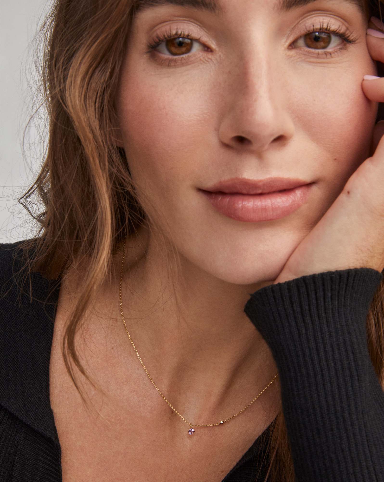 Maisie 18k Gold Vermeil Pendant Necklace in Amethyst