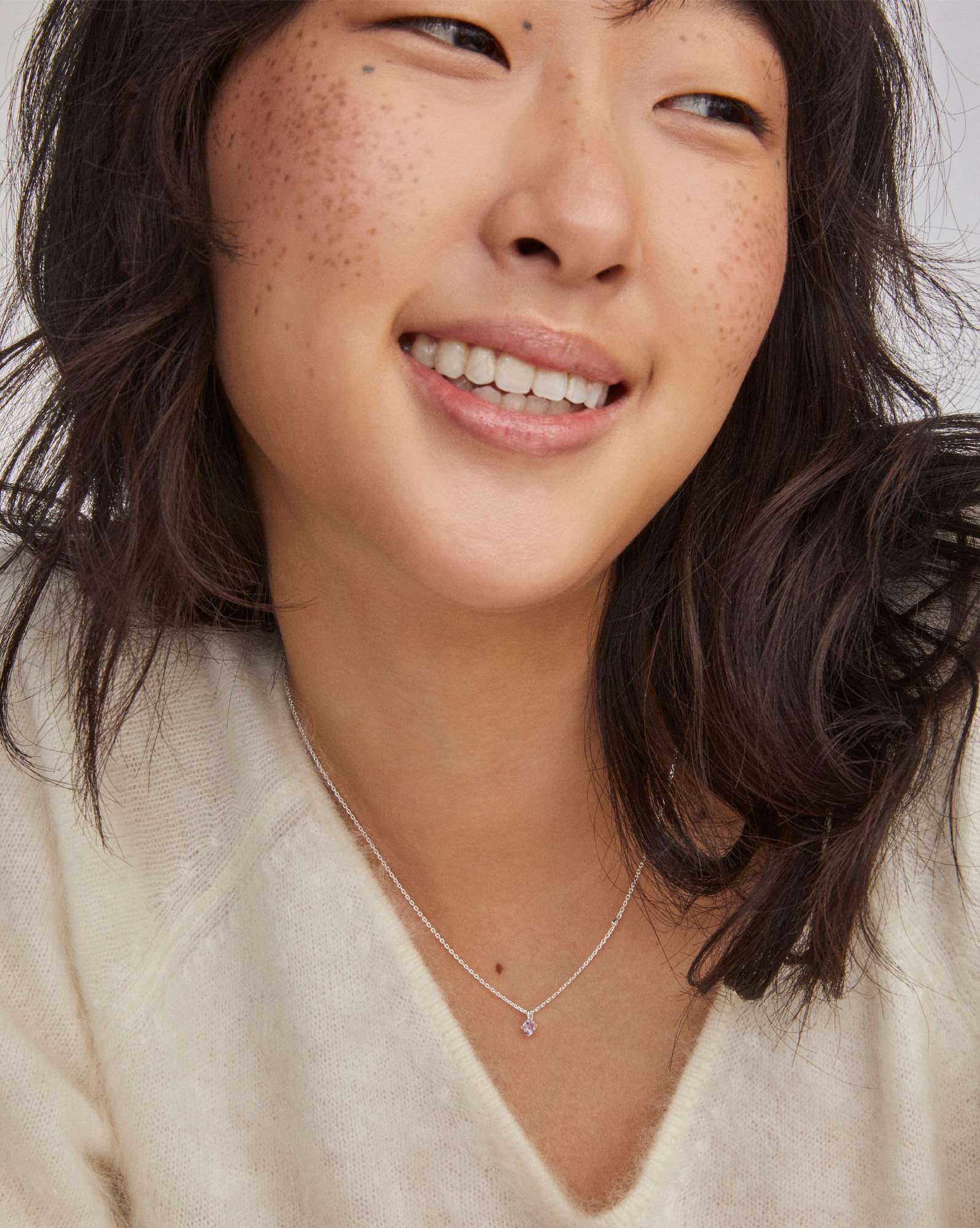 Maisie Sterling Silver Pendant Necklace in Amethyst