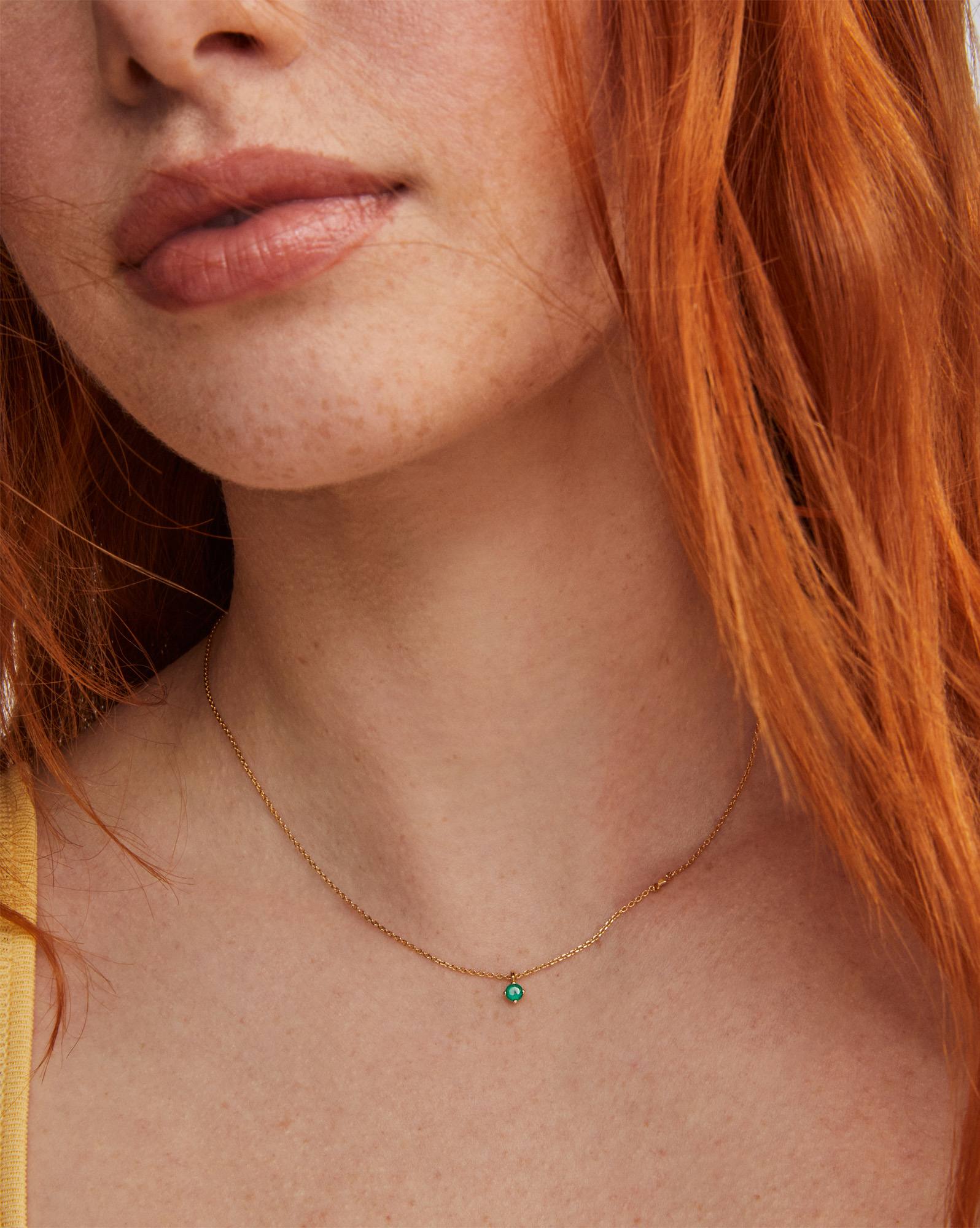 Maisie 18k Gold Vermeil Pendant Necklace in Green Onyx