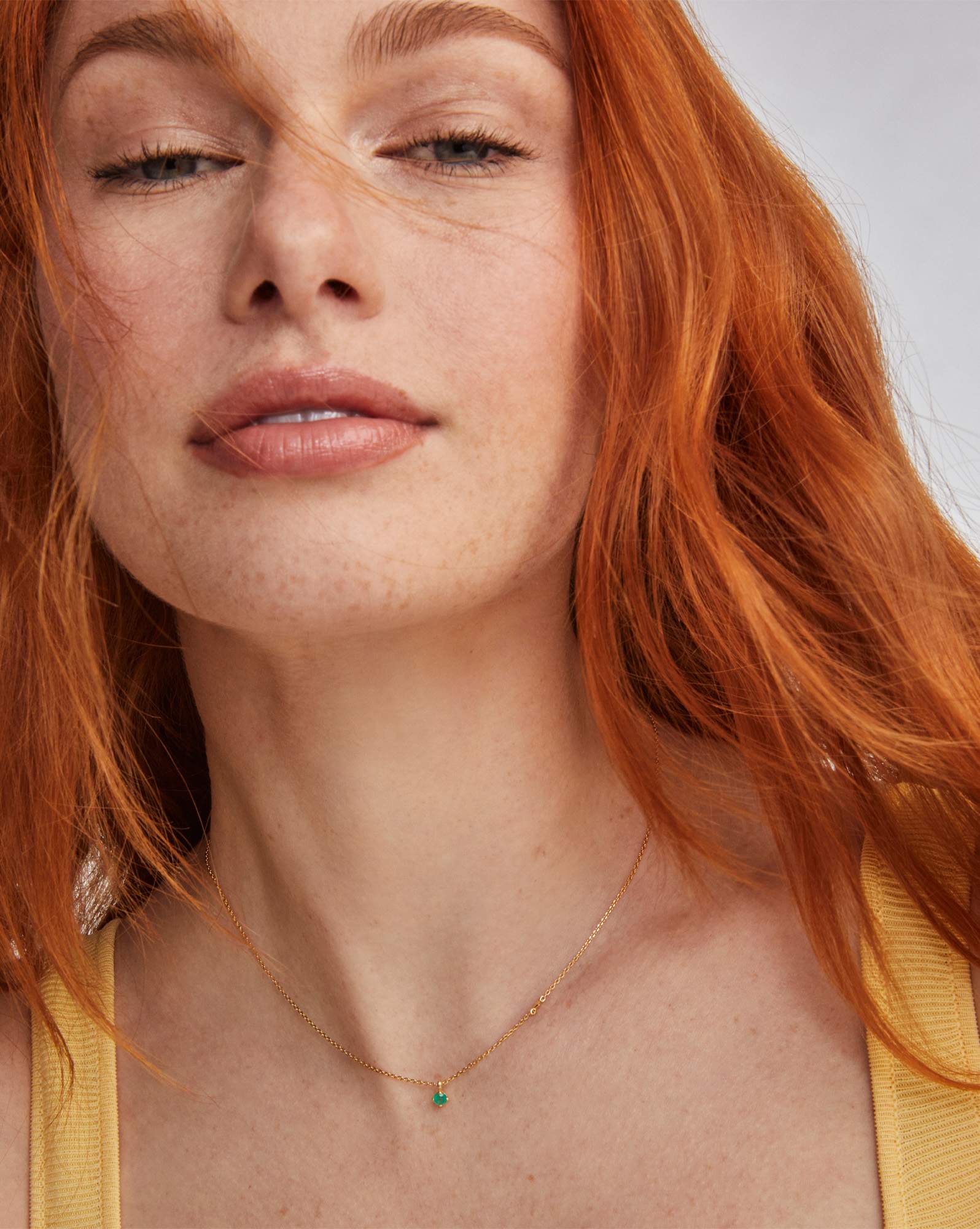 Maisie 18k Gold Vermeil Pendant Necklace in Green Onyx