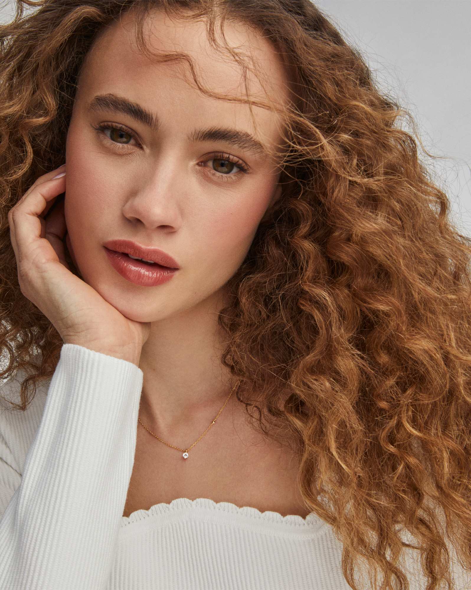 Maisie 18k Gold Vermeil Pendant Necklace in White Topaz