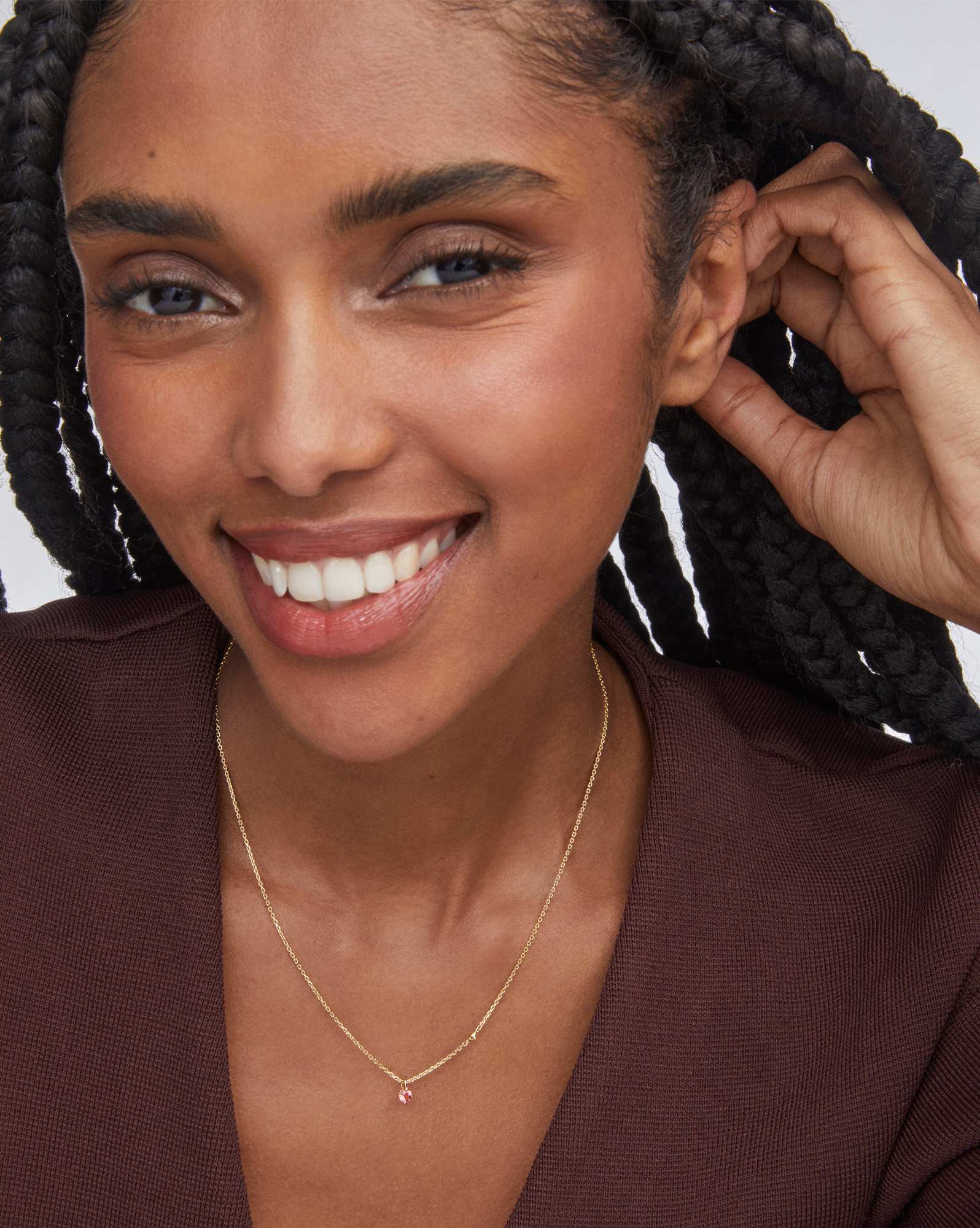 Maisie 18k Gold Vermeil Pendant Necklace in Pink Tourmaline