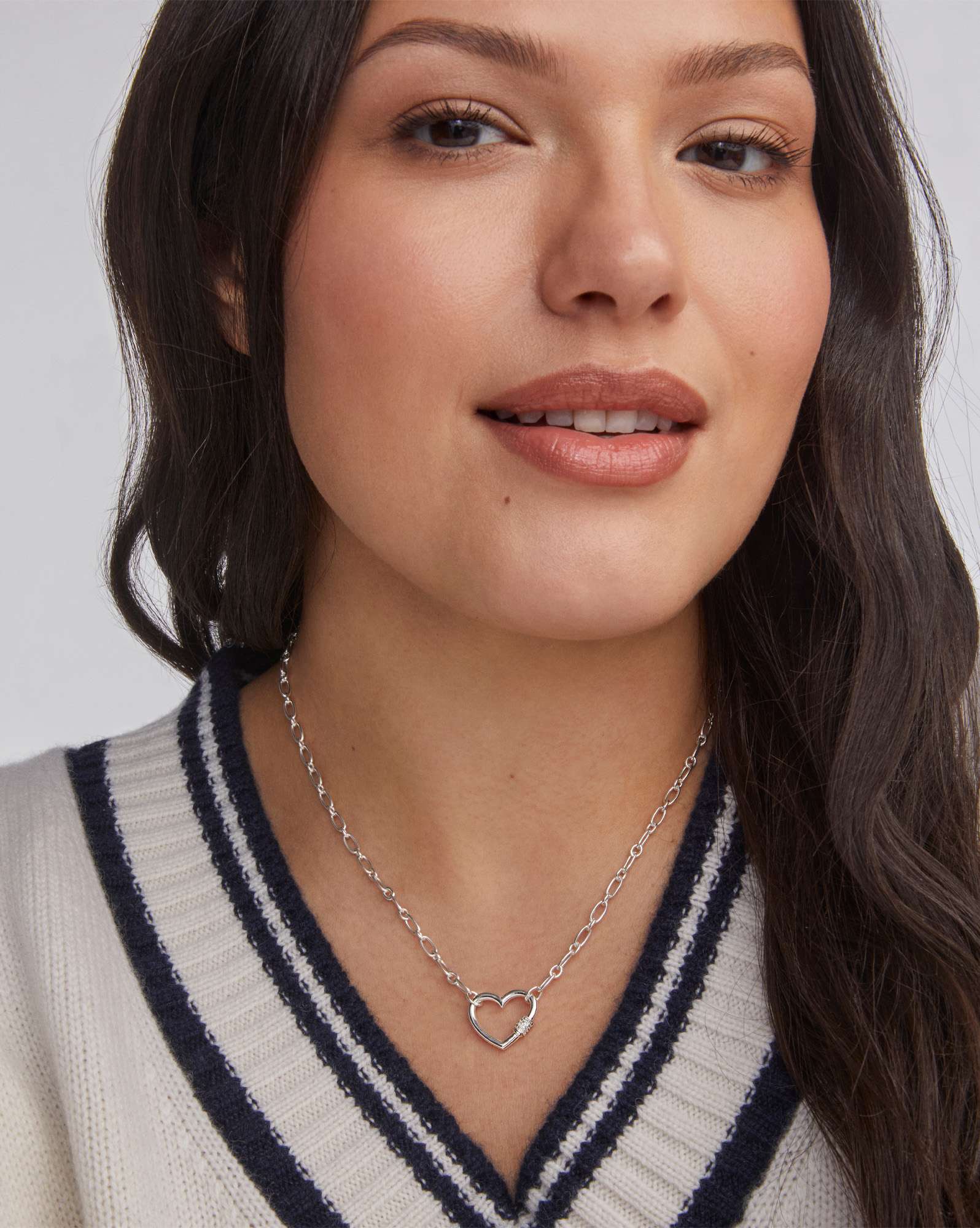 Bristol Sterling Silver Heart Pendant Necklace in White Topaz