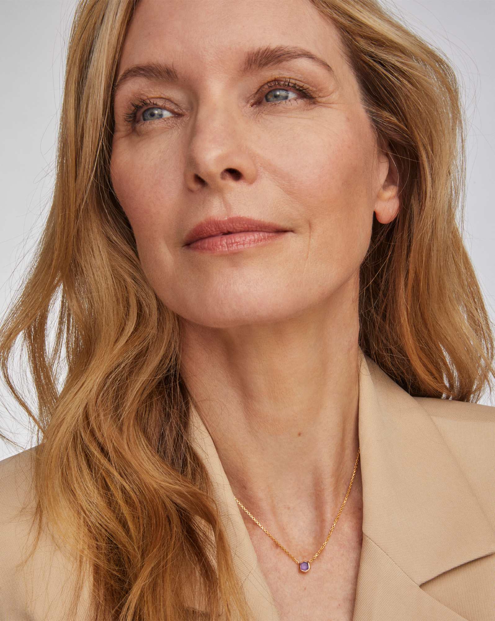 Davie 18k Gold Vermeil Pendant Necklace in Amethyst