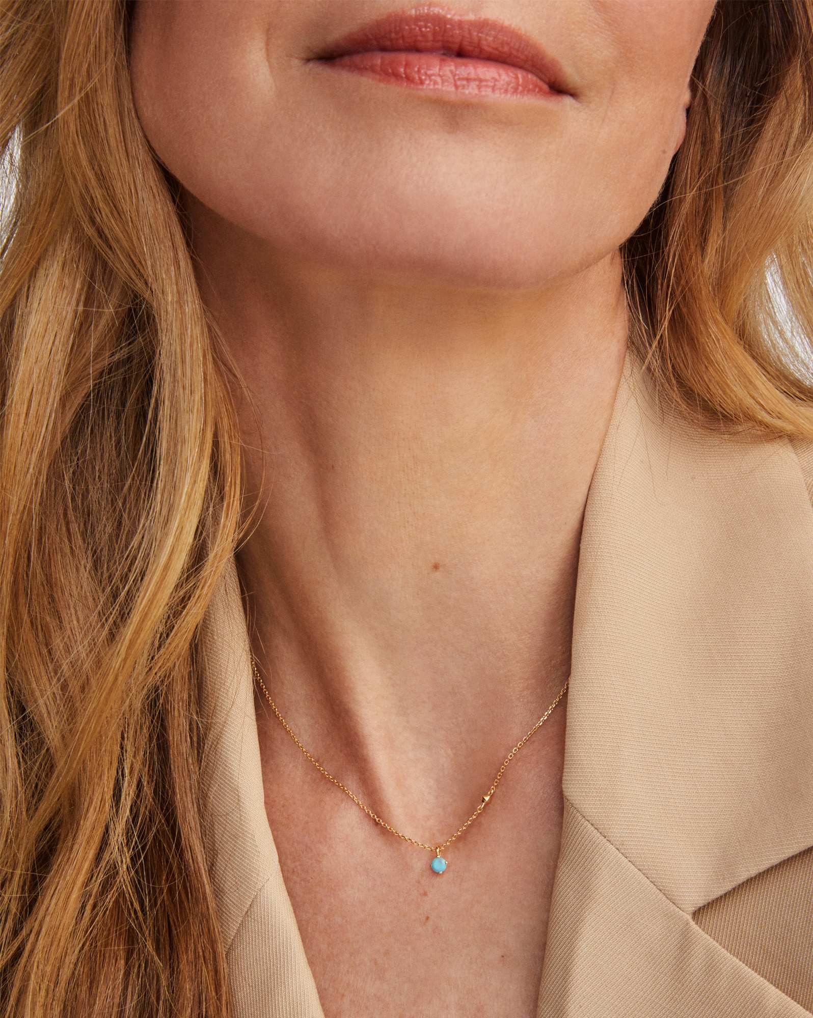 Maisie 18k Gold Vermeil Pendant Necklace in Turquoise