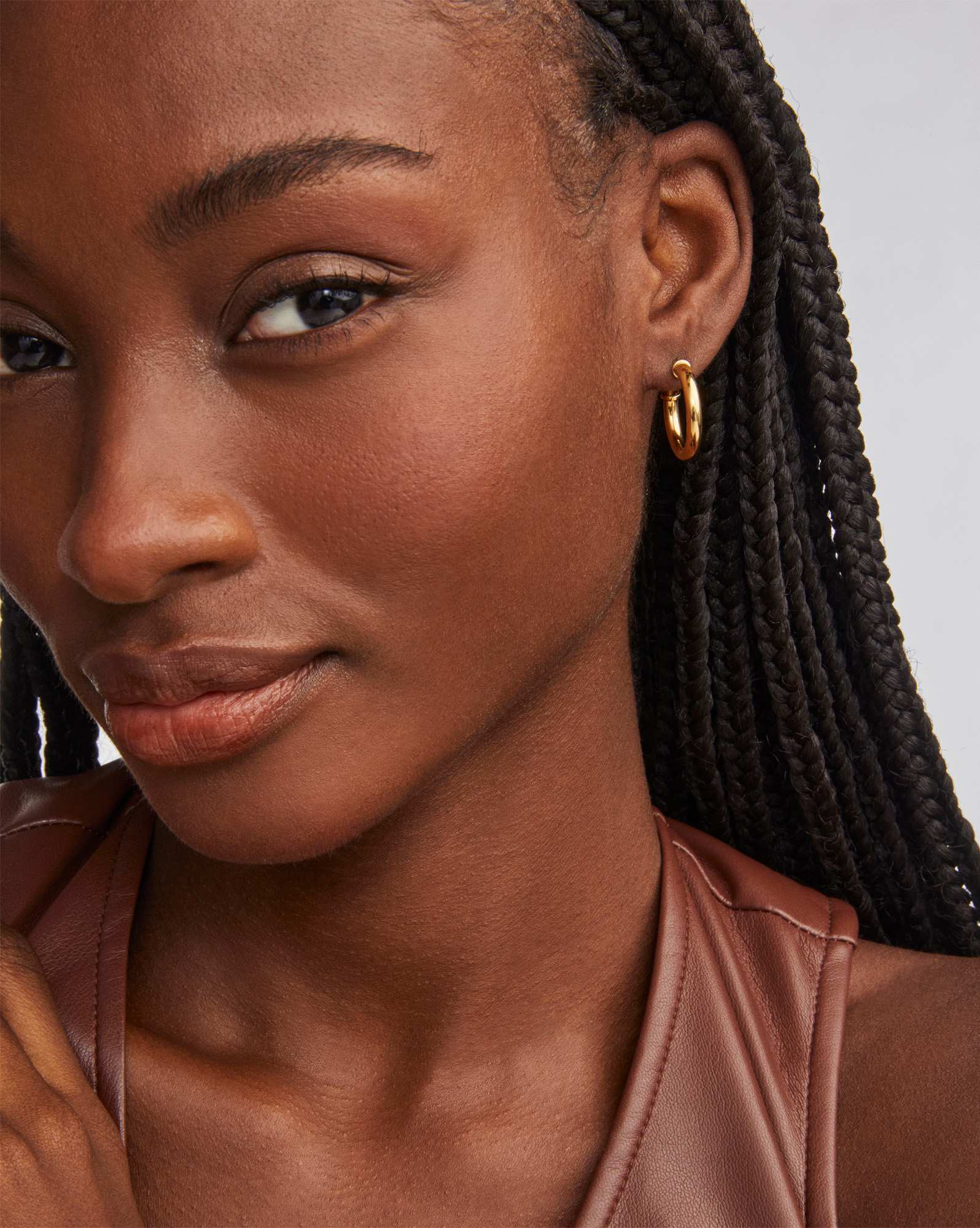 Tube Small 20mm Hoop Earrings in 18k Gold Vermeil