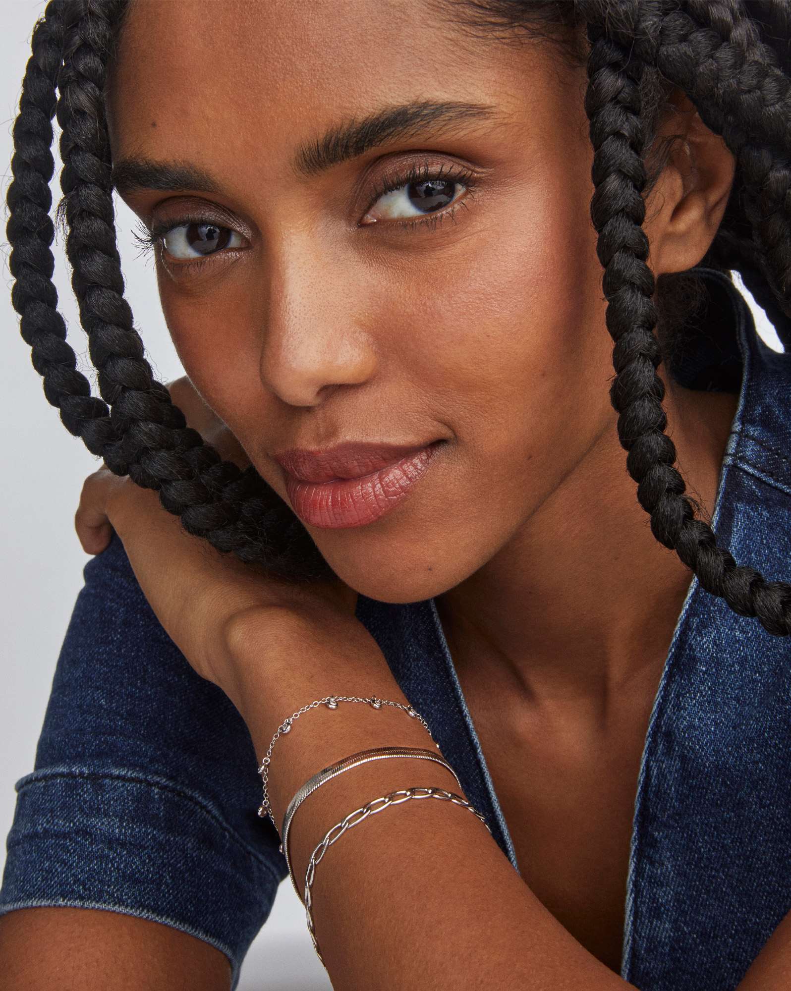 Kassie Set of 3 Chain Bracelets in Silver