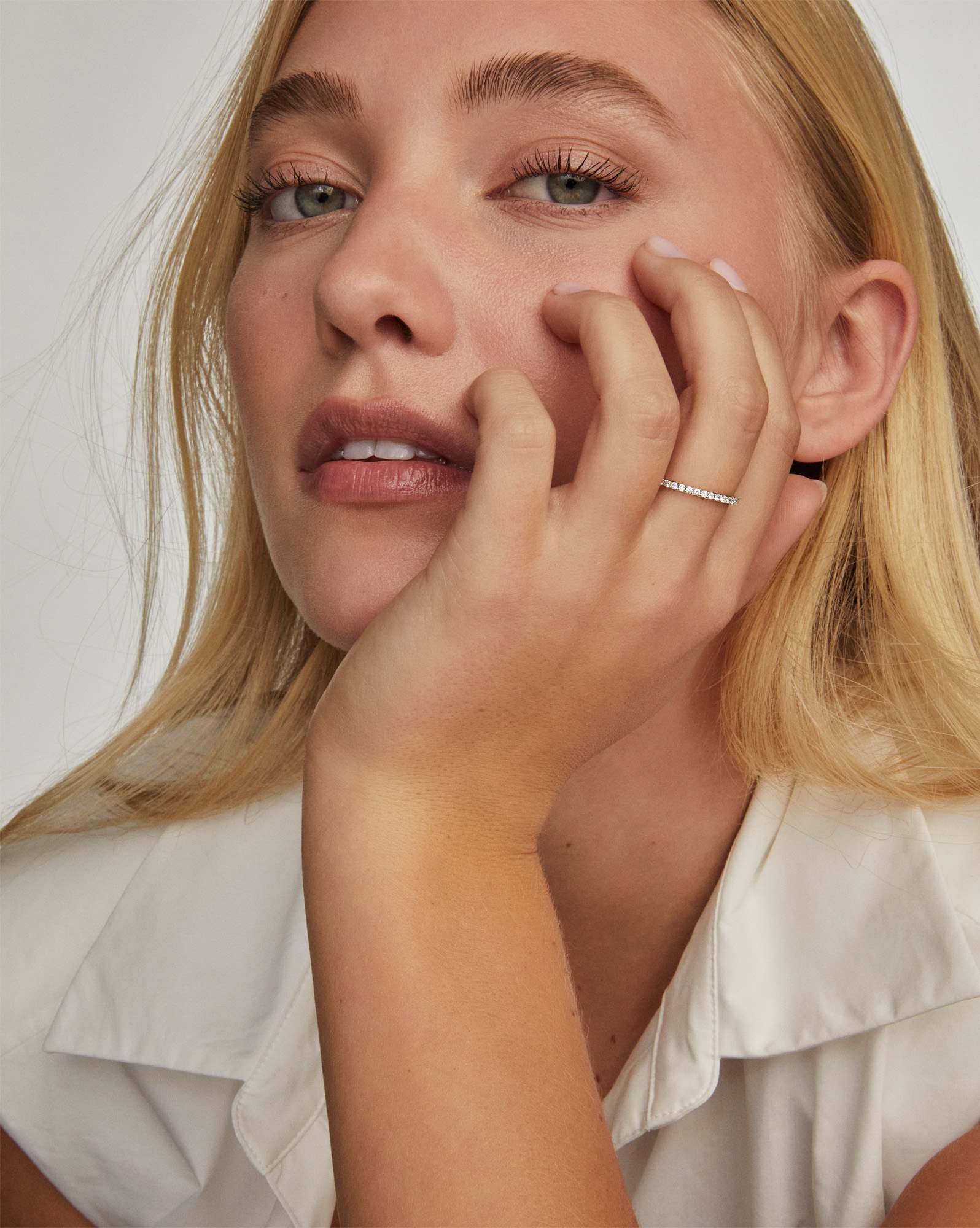 0.5 ct Marilyn 14k Yellow Gold Full Eternity Band Ring in White Diamond