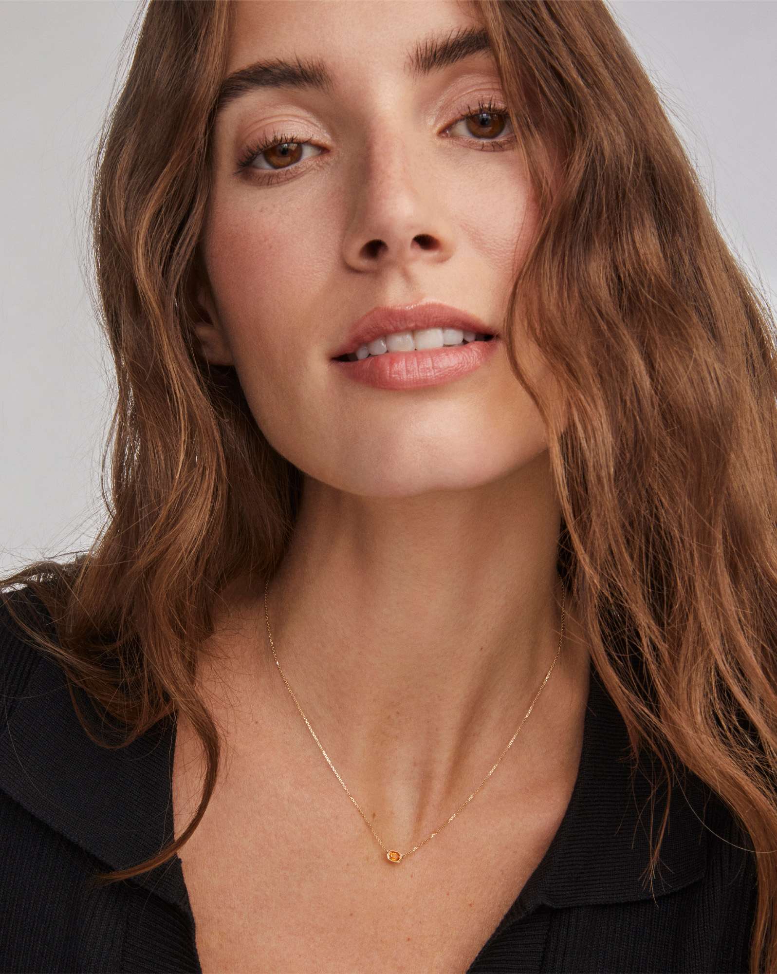 Marisa 14k Yellow Gold Oval Solitaire Pendant Necklace in Golden Citrine