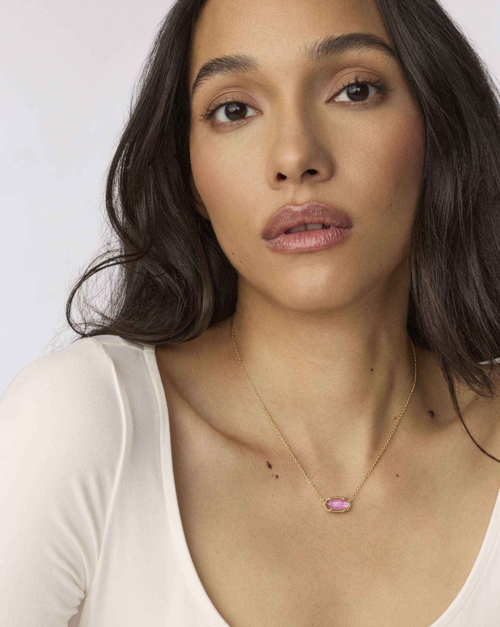 Elisa Gold Pendant Necklace in Azalea Illusion