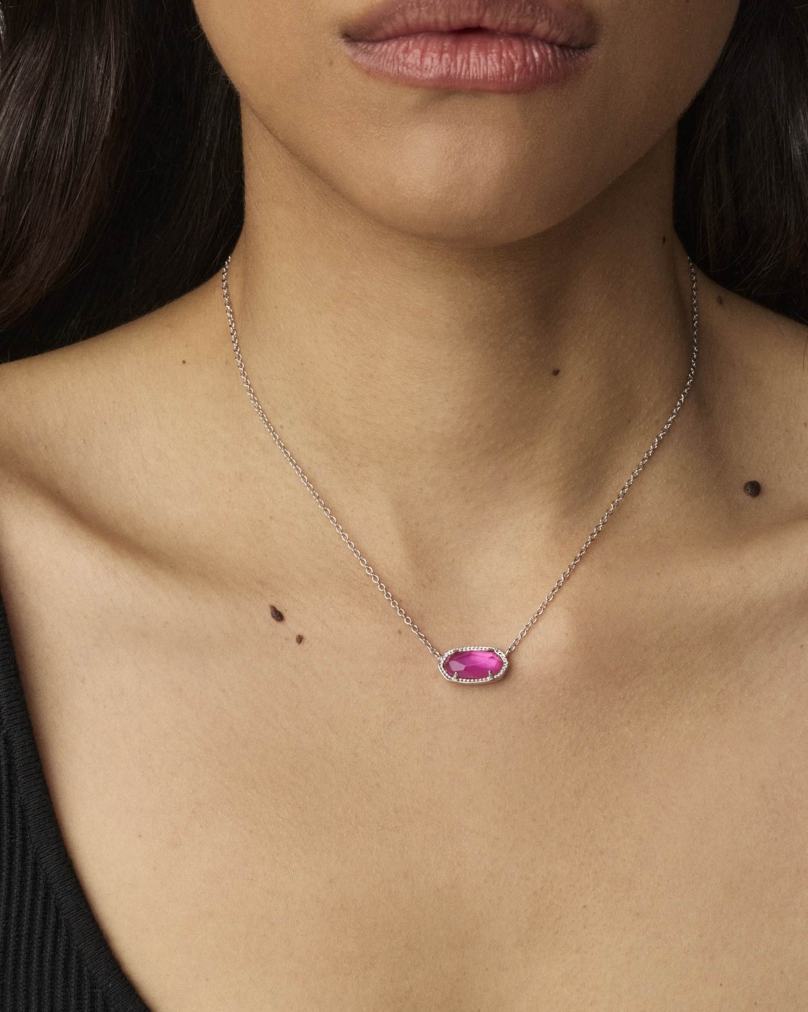 Elisa Silver Pendant Necklace in Azalea Illusion