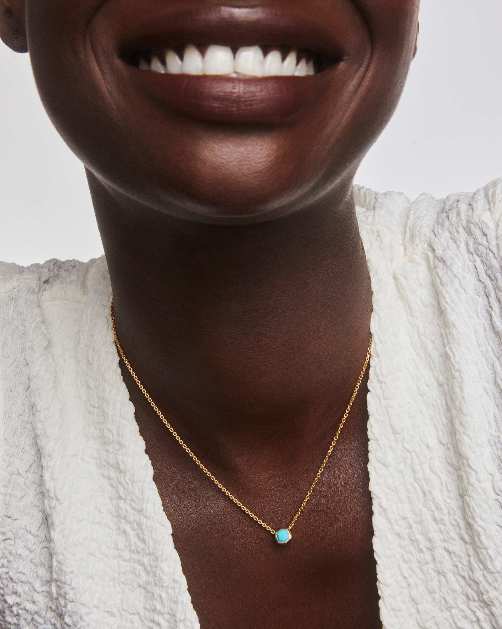 Davie 18k Gold Vermeil Pendant Necklace in Turquoise