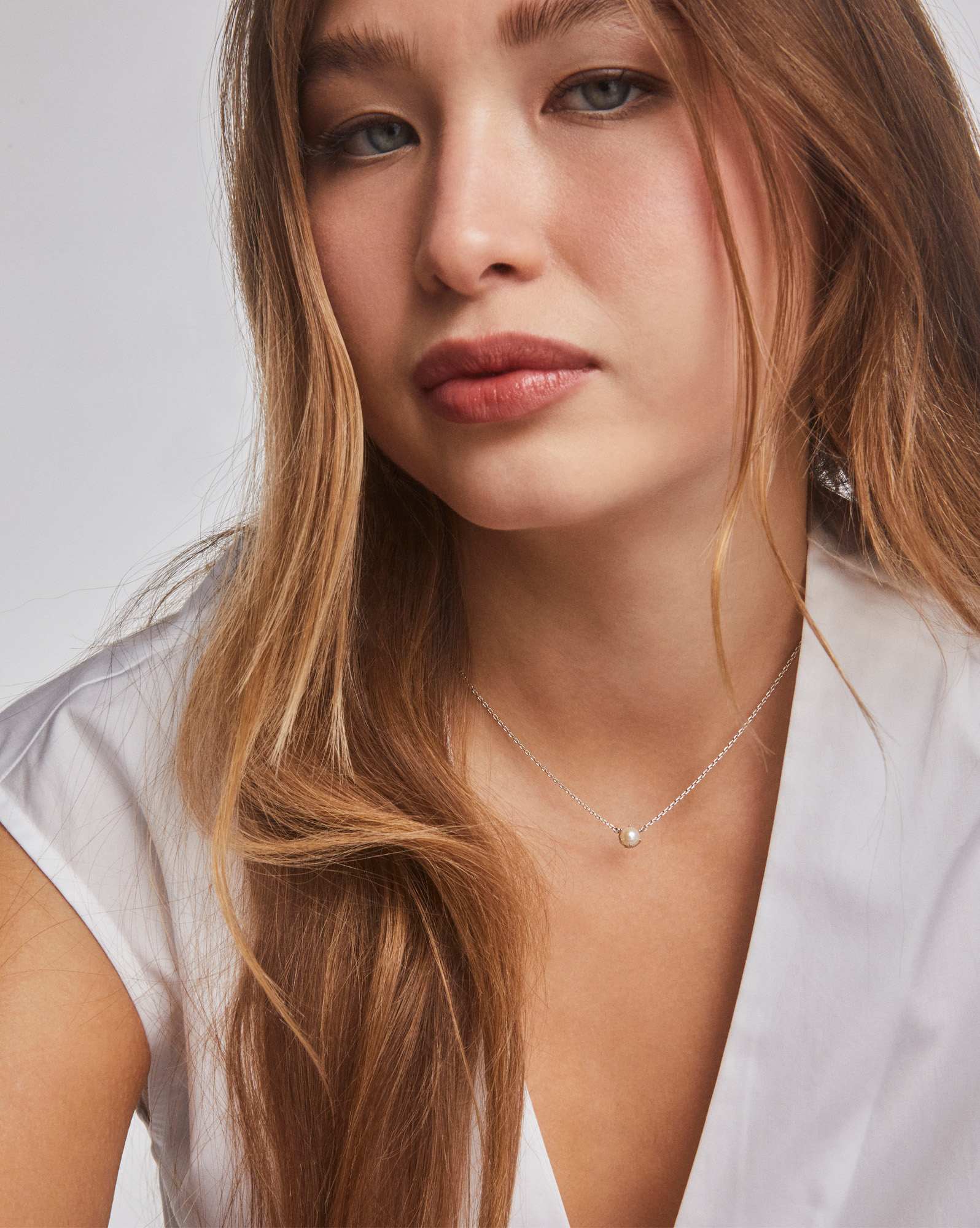 Ashton Silver Pendant Necklace in Freshwater Cultured Pearl