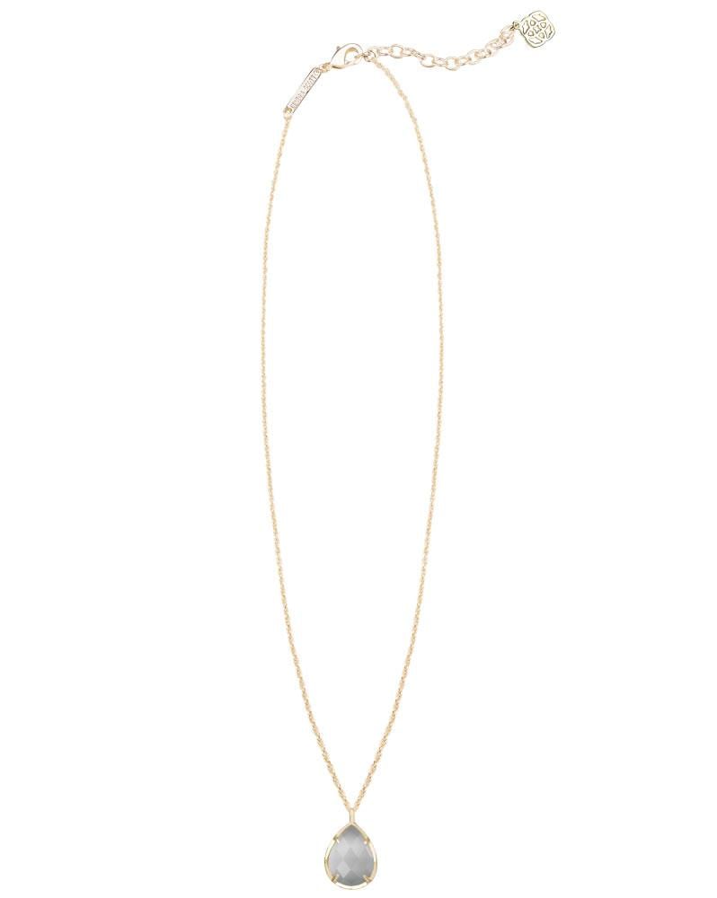 KIRI NECKLACE GOLD SLATE CATS EYE