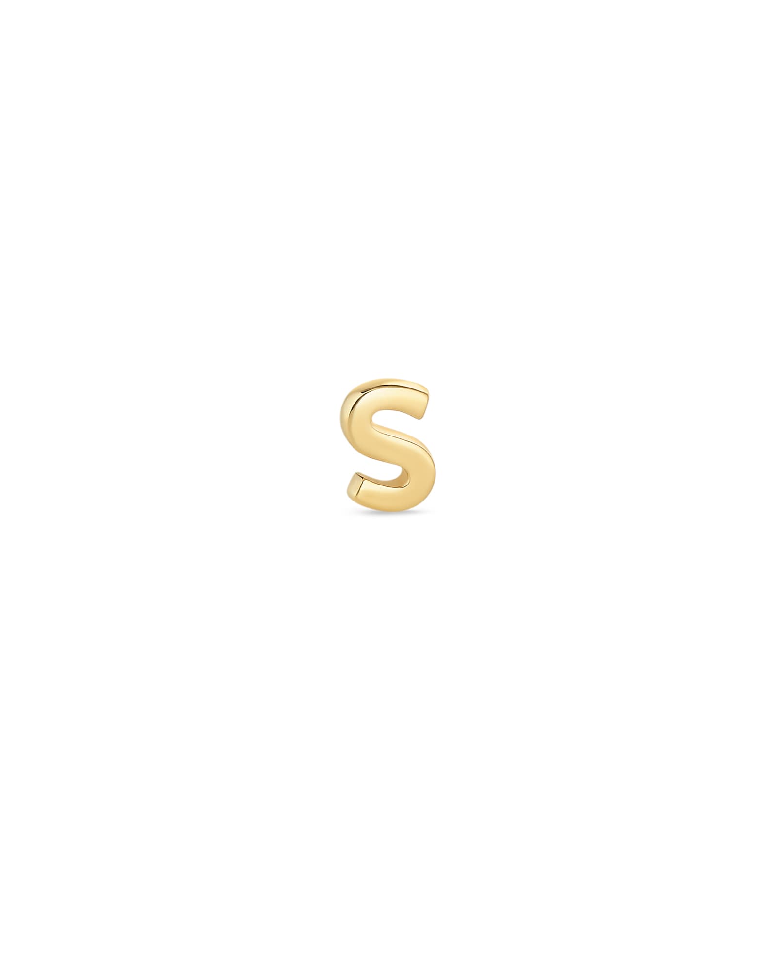Letter S Single Stud Earring in 18k Gold Vermeil