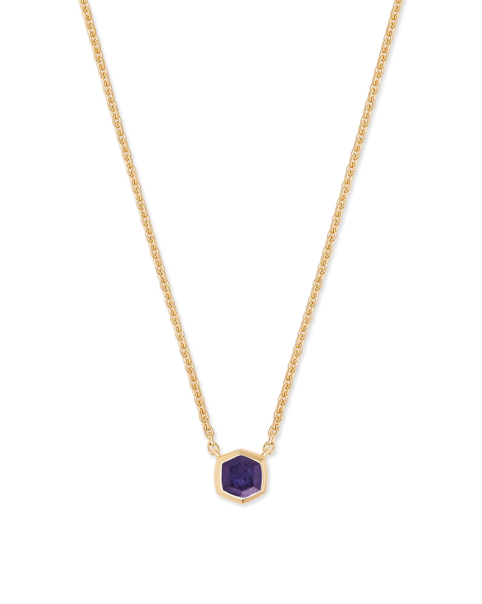 Davie 18k Gold Vermeil Pendant Necklace in Blue Iolite