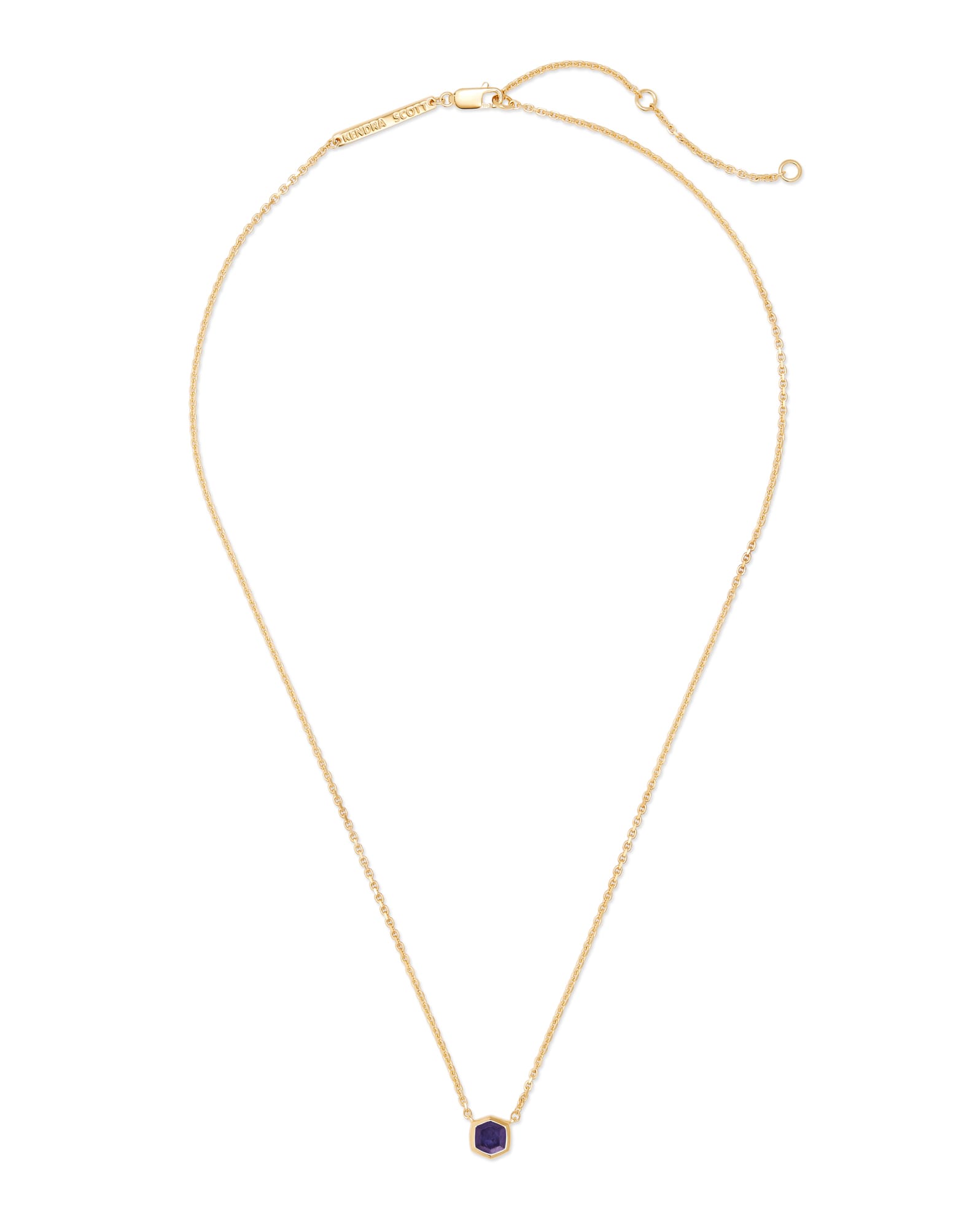 Davie 18k Gold Vermeil Pendant Necklace in Blue Iolite