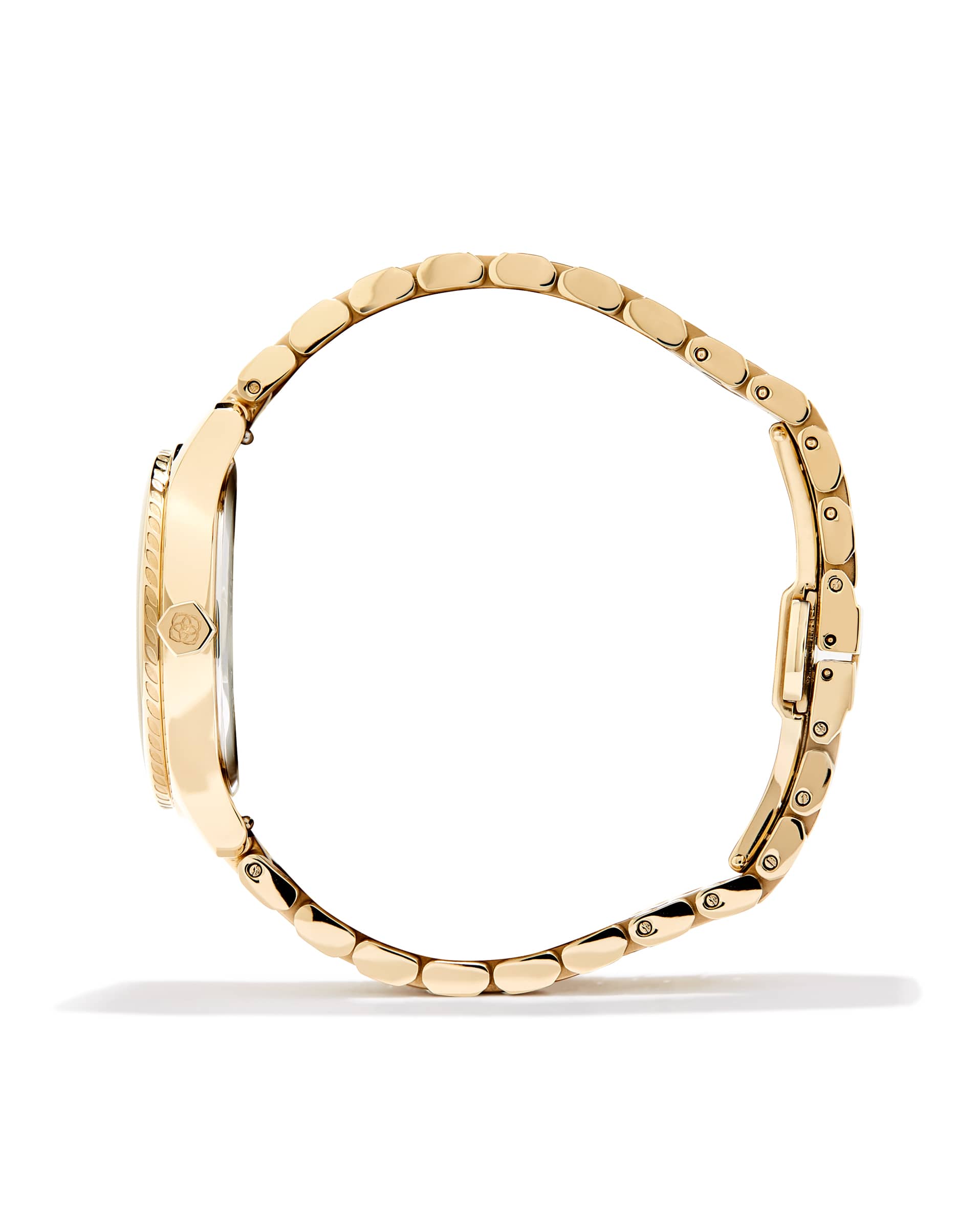 Alex Gold Tone Stainless Steel 35mm Watch in White Opal