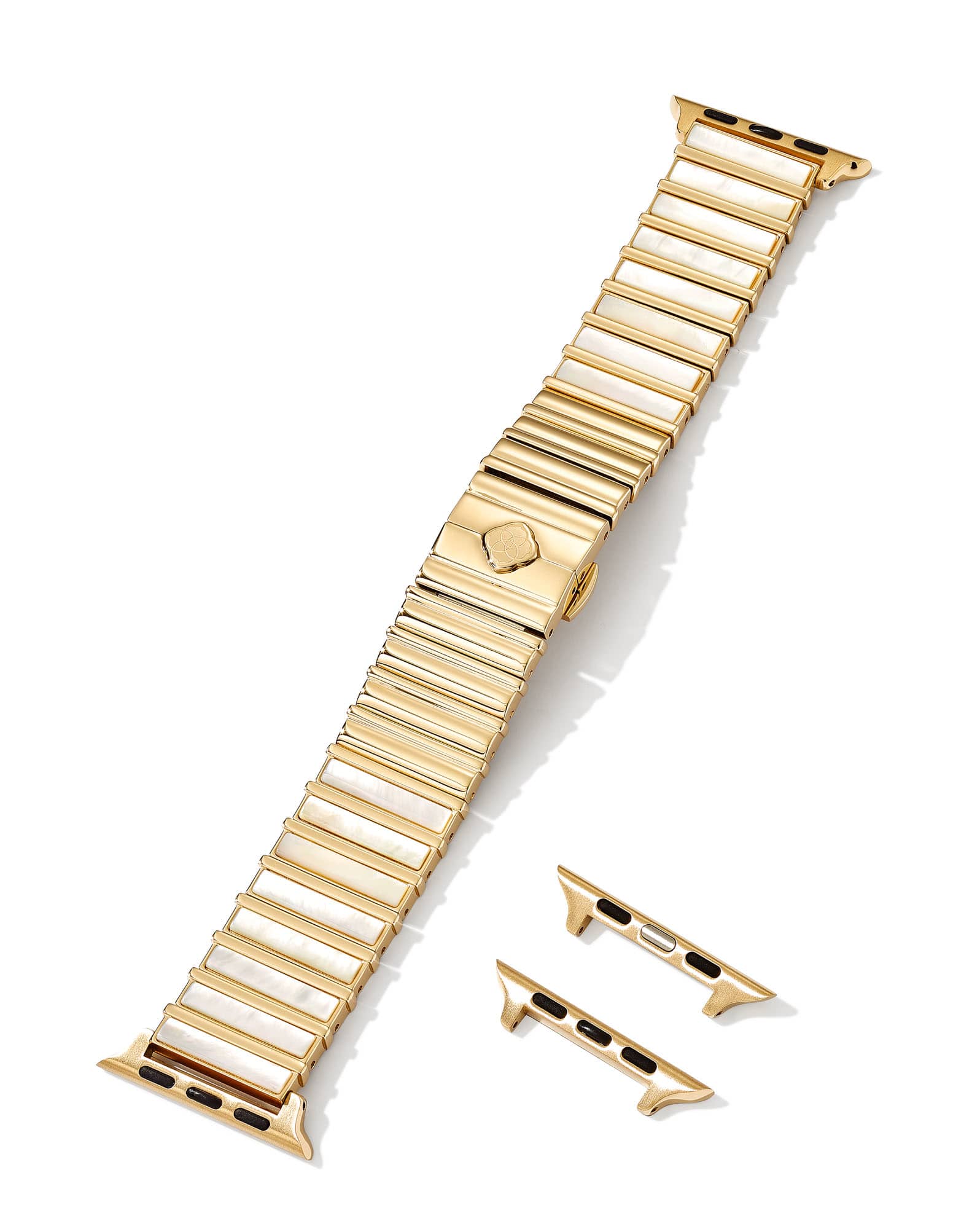 Leanor Gold Tone Stainless Steel Watch Band in Ivory Mother-of-Pearl