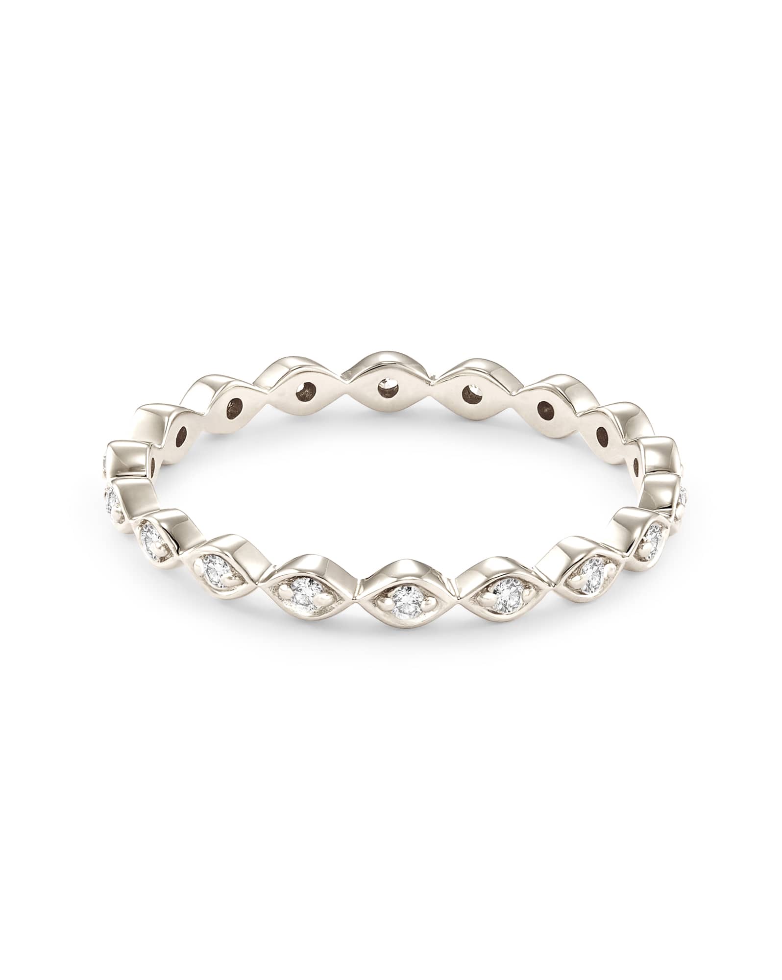 0.15 ct Nicolette 14k White Gold Band Ring in White Diamond