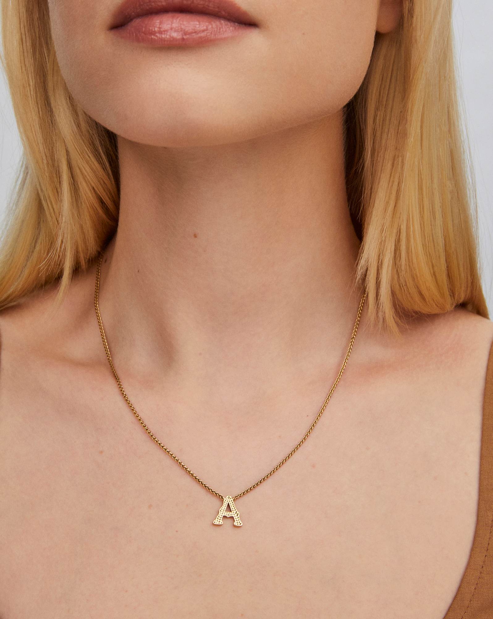 Beau Vintage Gold Letter Pendant Necklace