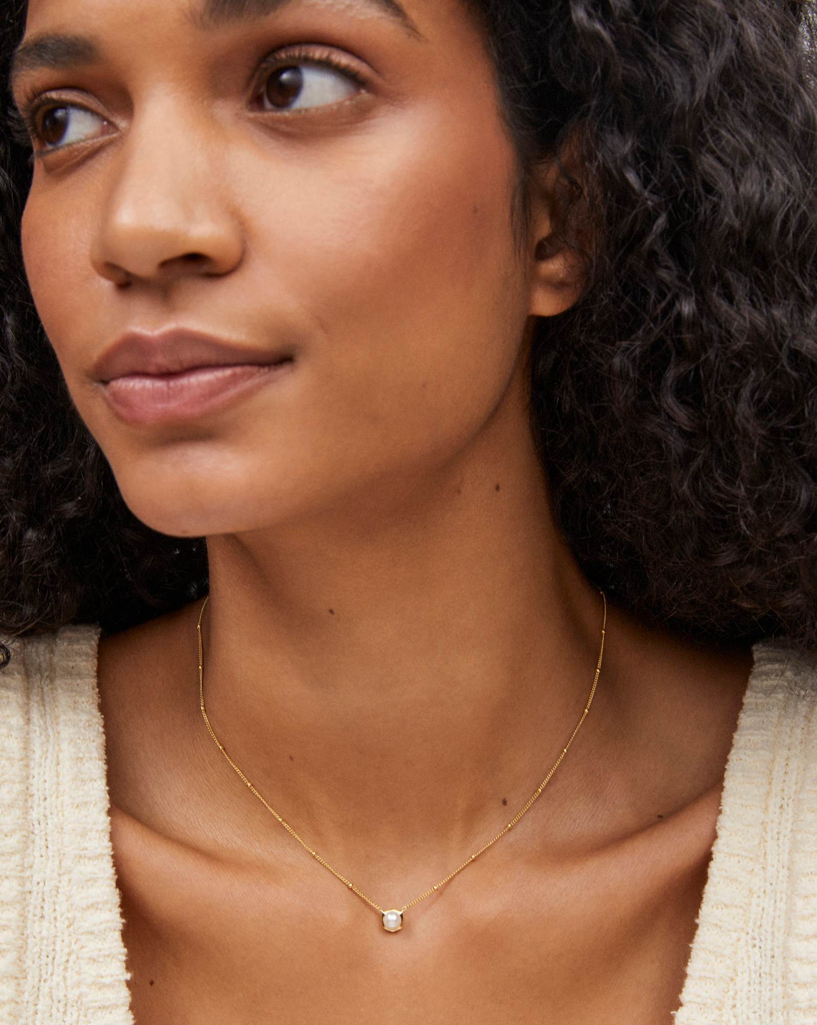 Davie Pearl 18k Gold Vermeil Pendant Necklace in Freshwater Cultured Pearl