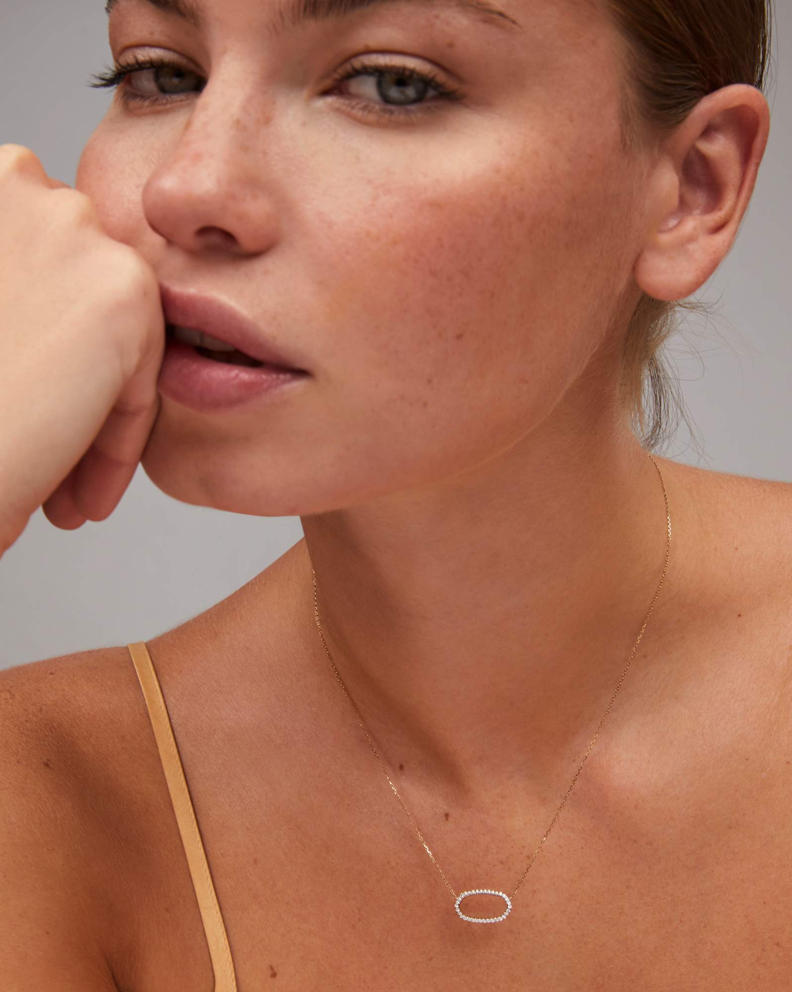 0.17 ct Elisa 14k Yellow Gold Open Frame Pendant Necklace in White Diamond