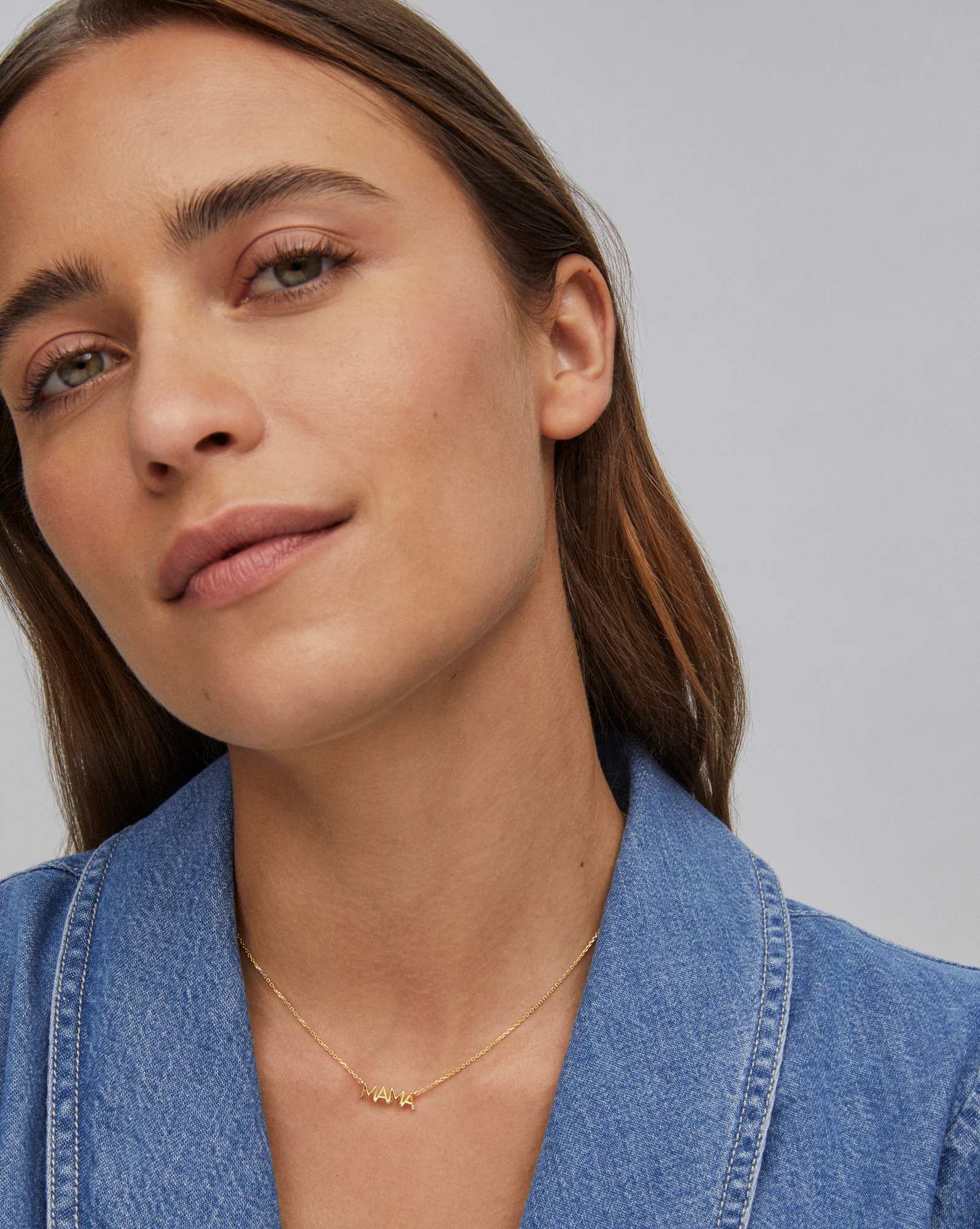 Mama 18k Gold Vermeil Sparkle Pendant Necklace in White Topaz