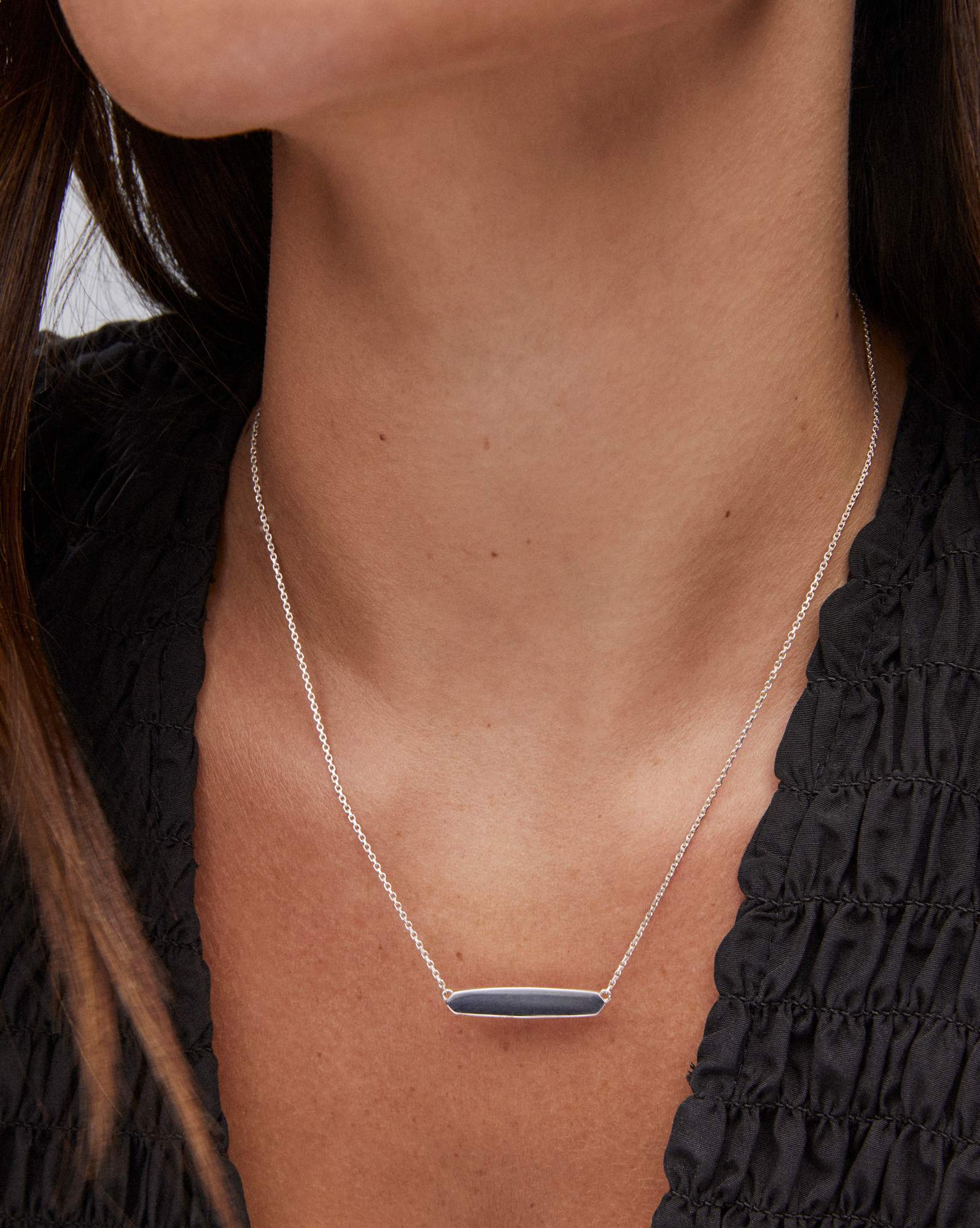 Mattie Bar Pendant Necklace in Sterling Silver