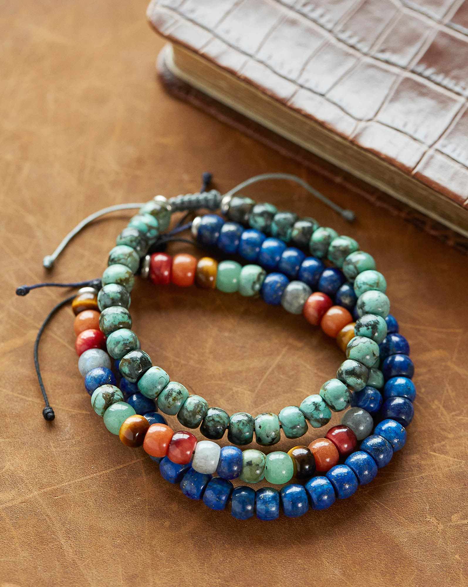 Cade Oxidized Sterling Silver Corded Bracelet in Blue Lapis