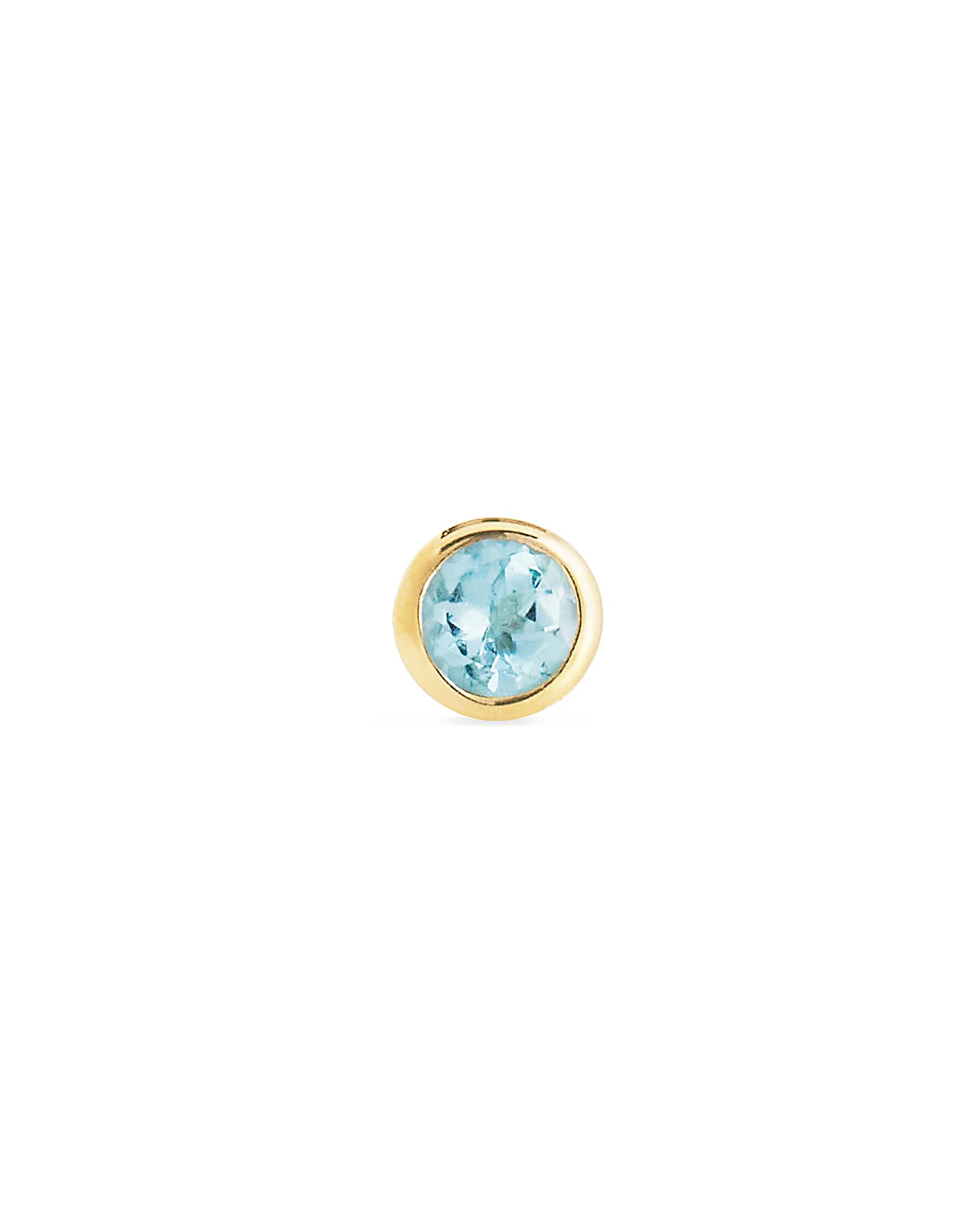 Iva 18k Yellow Gold Vermeil Single Stud Earring in Swiss Blue Topaz