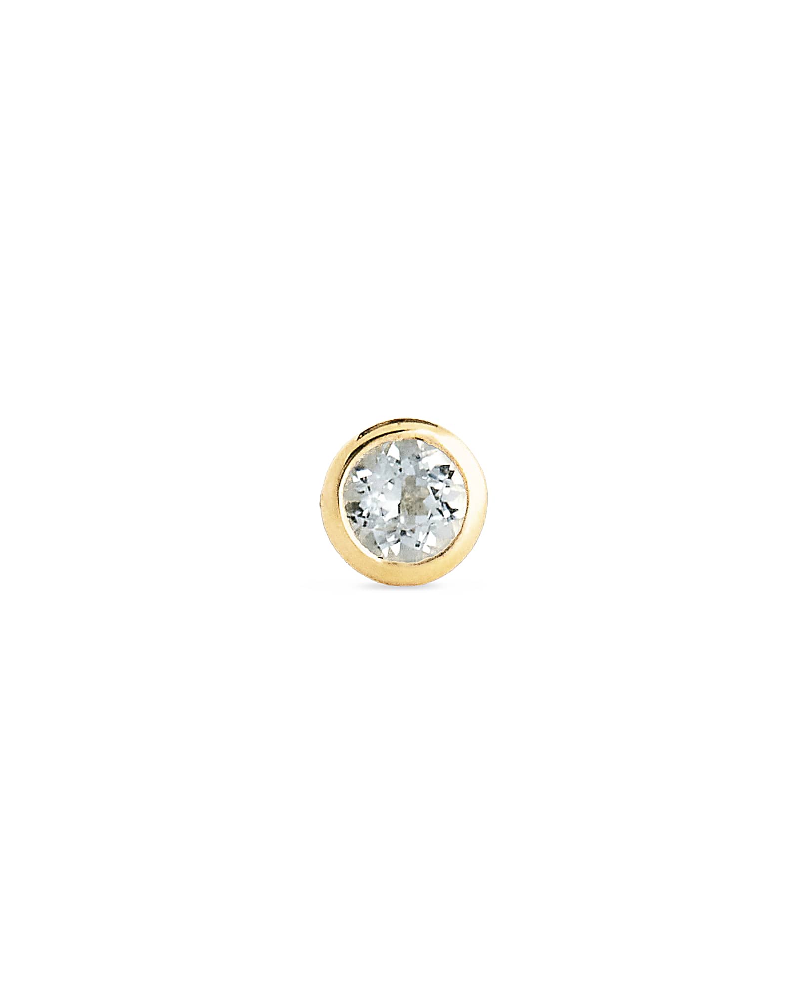 Iva 18k Yellow Gold Vermeil Single Stud Earring in White Topaz