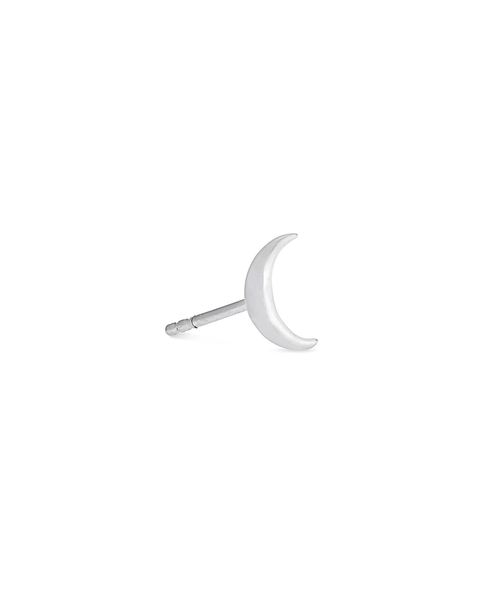 Moon Single Stud Earring in Sterling Silver