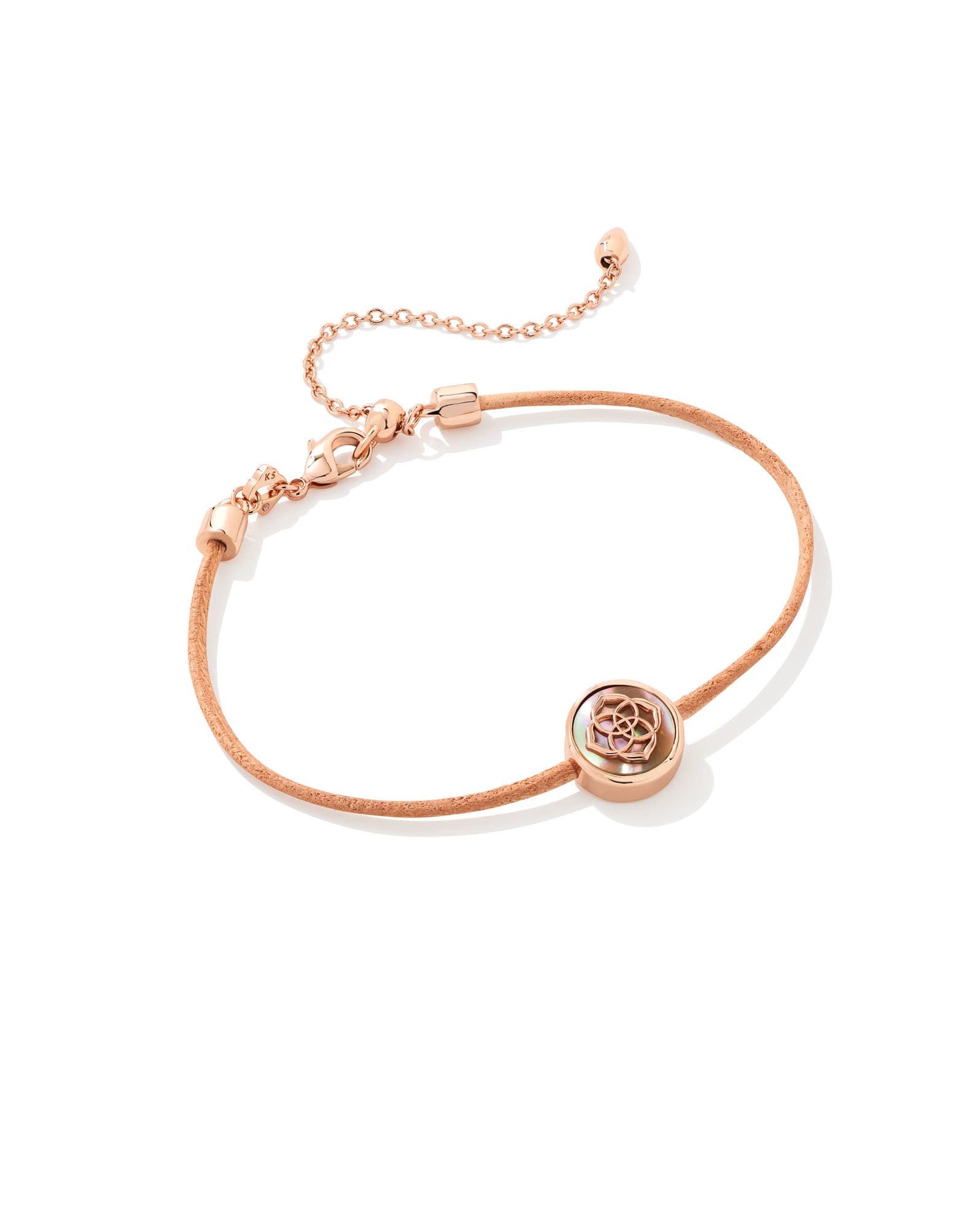 Stamped Dira Rose Gold Bracelet in Golden Abalone