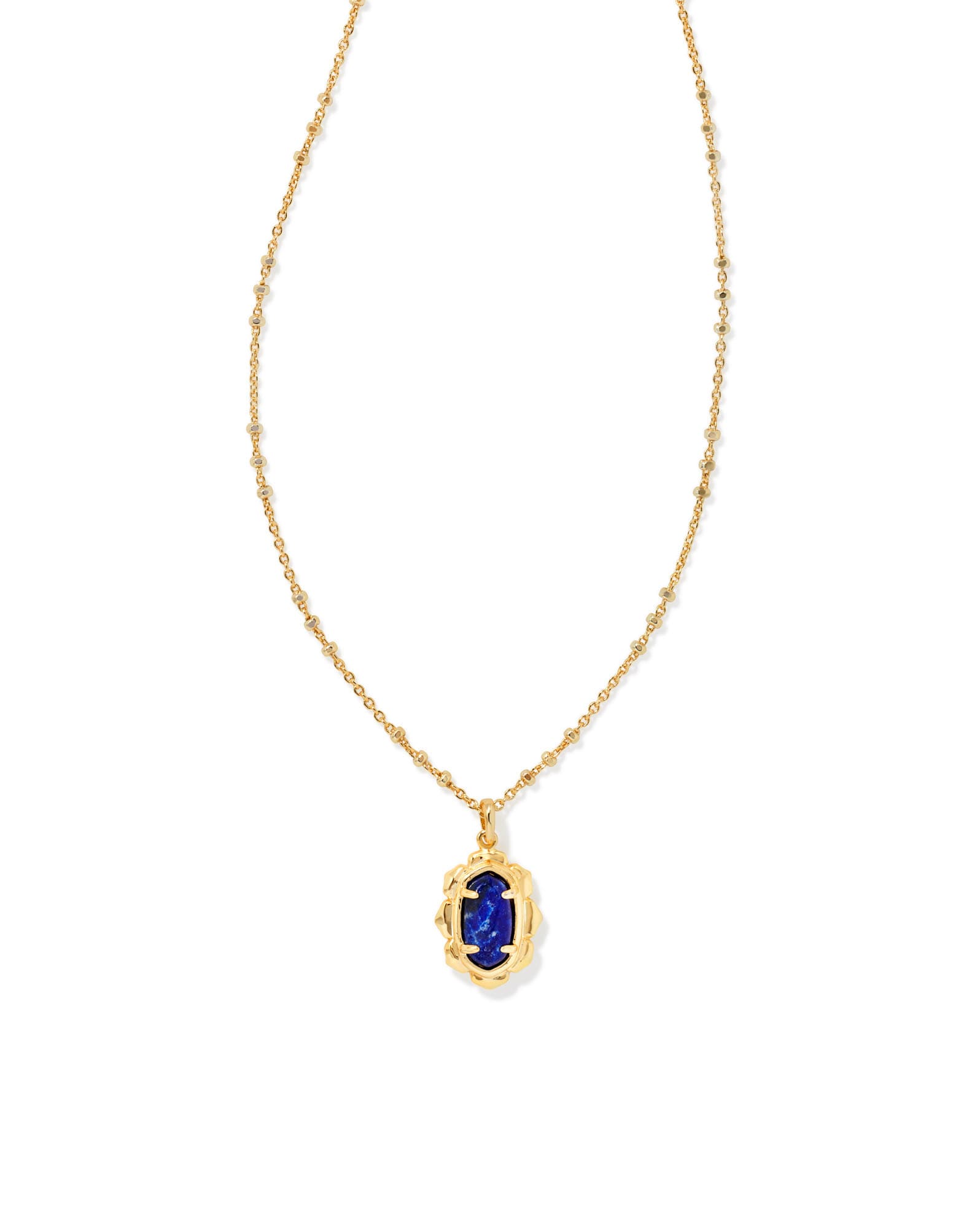 Piper Gold Pendant Necklace in Blue Lapis