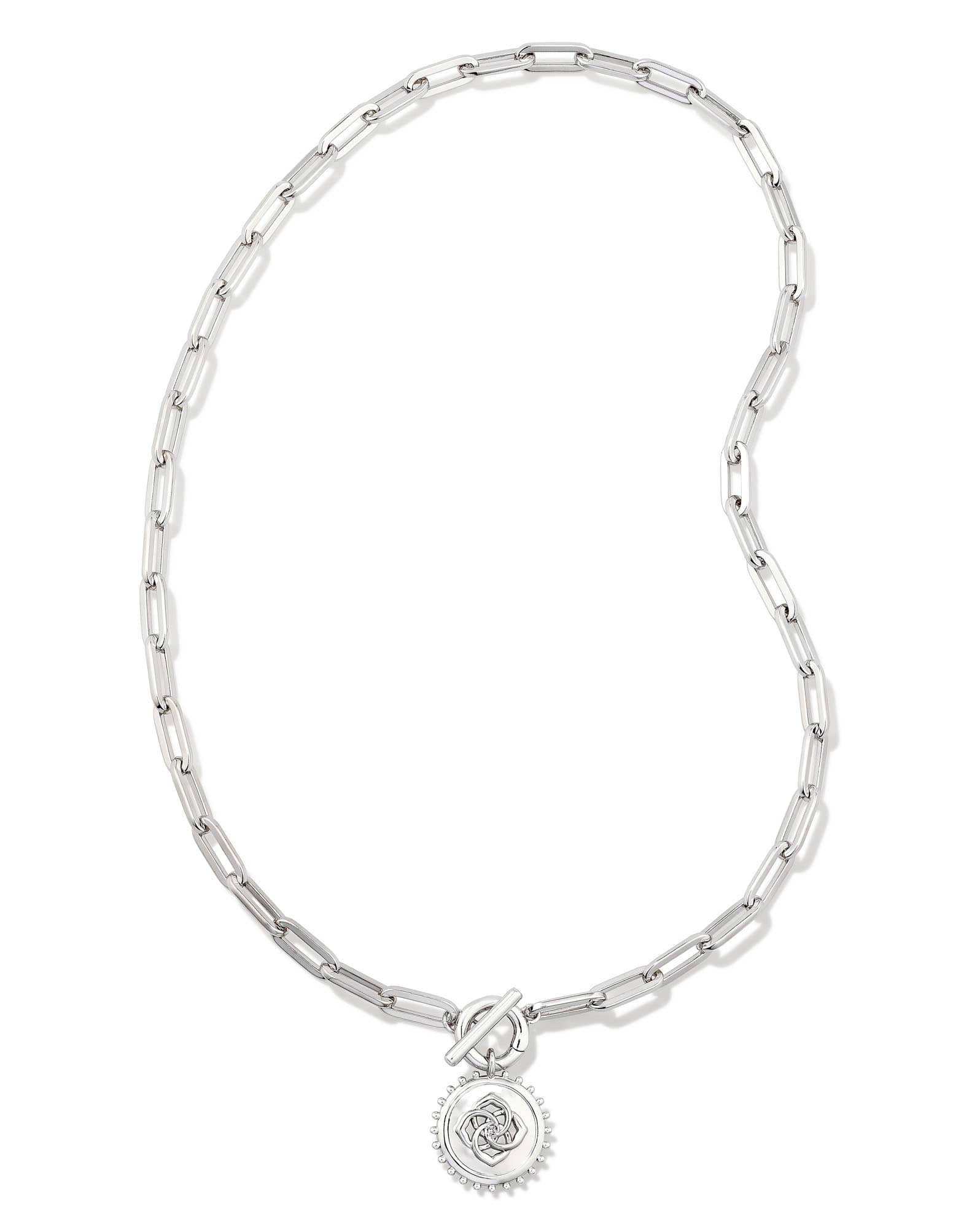 Brielle Convertible Medallion Chain Necklace in Silver