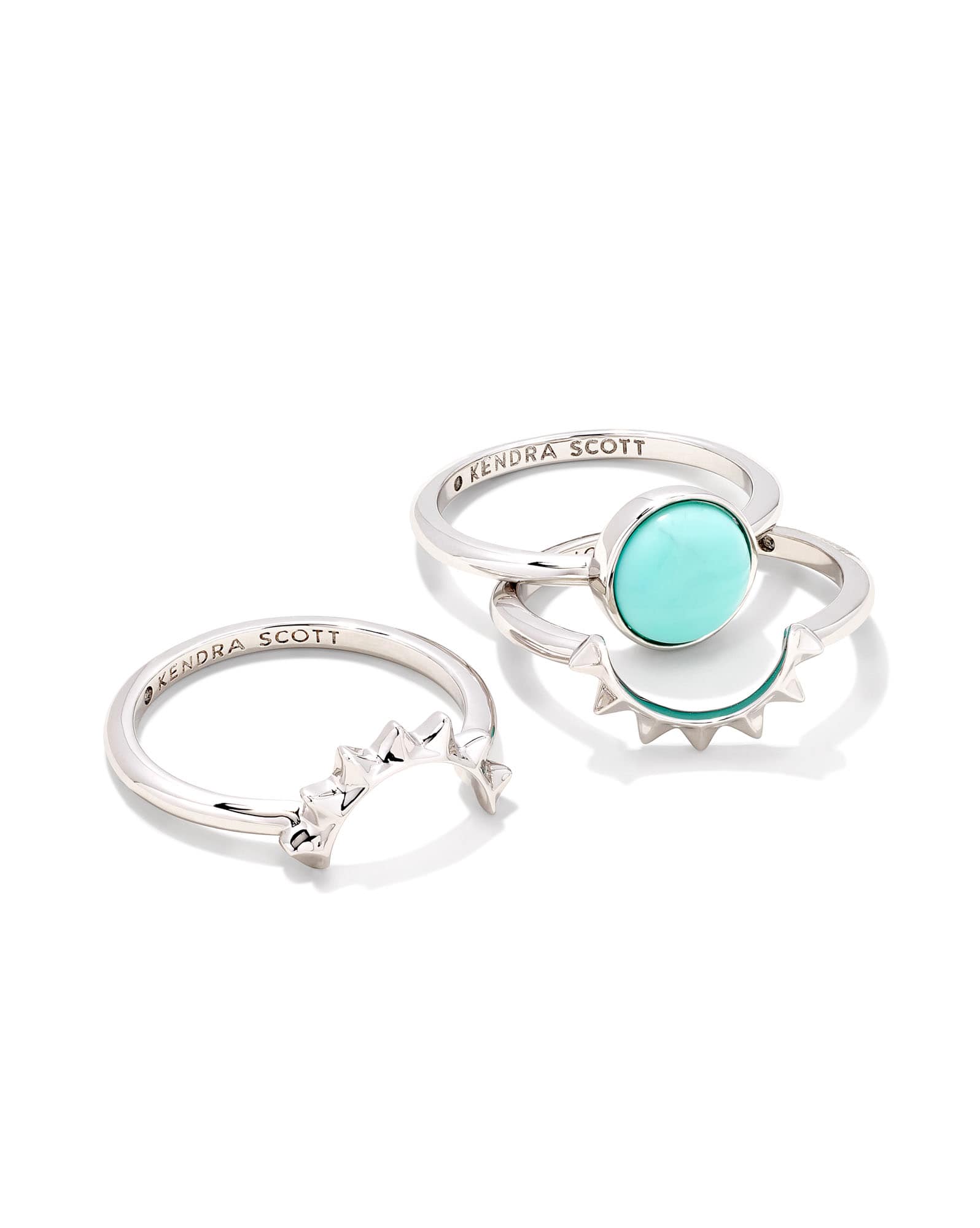 Sienna Silver Sun Ring Set in Light Blue Magnesite
