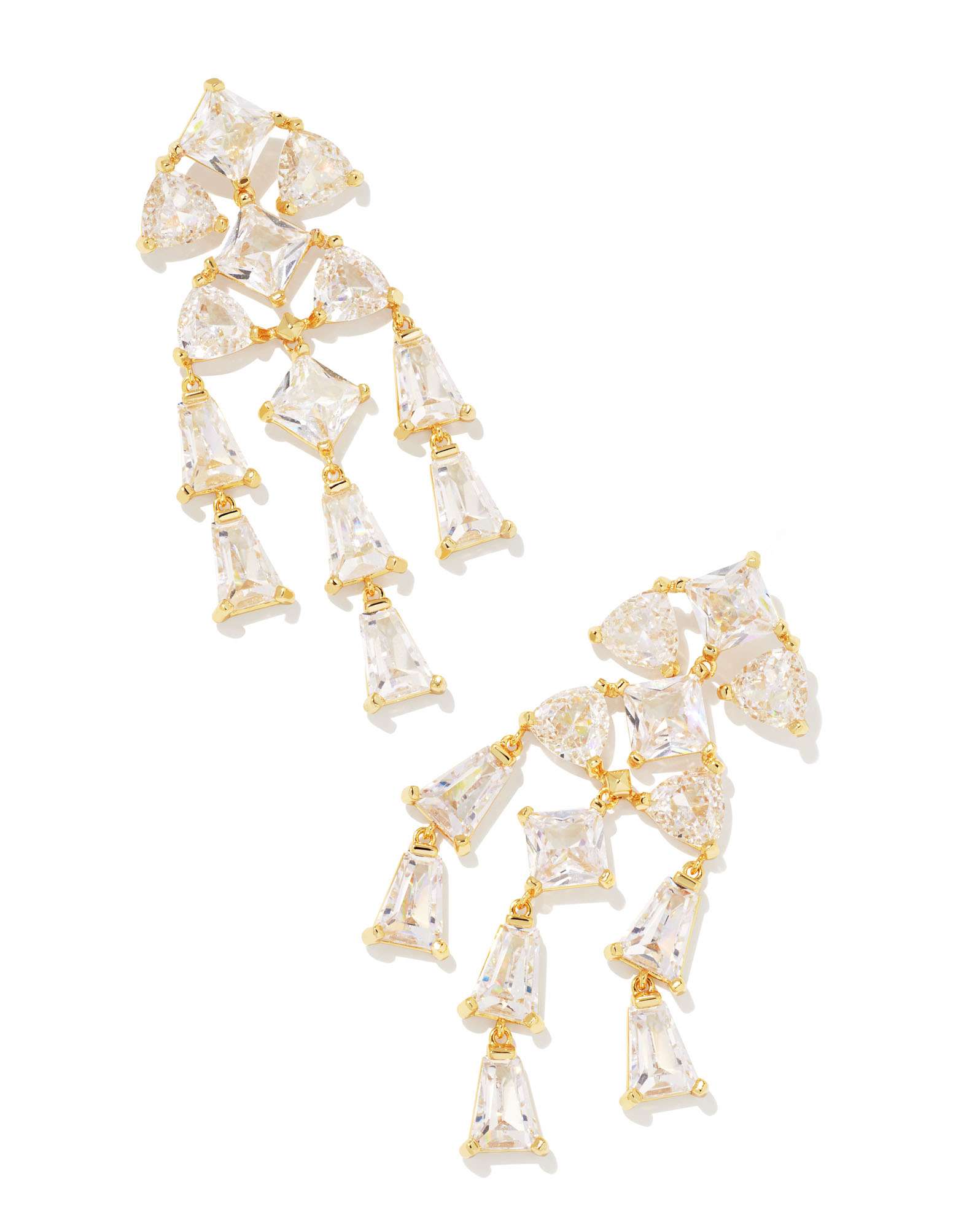 BLAIR JEWEL STMNT EAR GOLD WHITE CRYSTAL