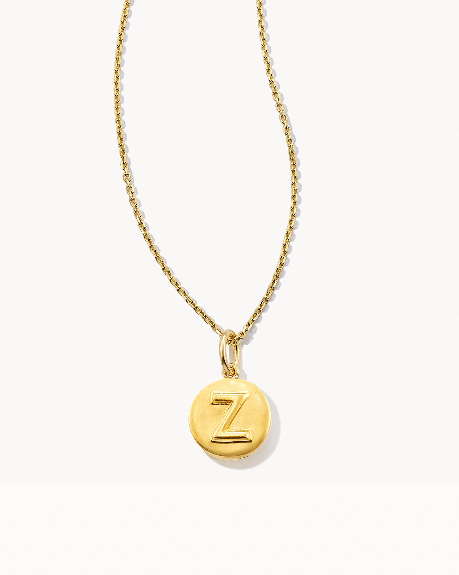 Letter Z Coin Pendant Necklace in 18k Gold Vermeil