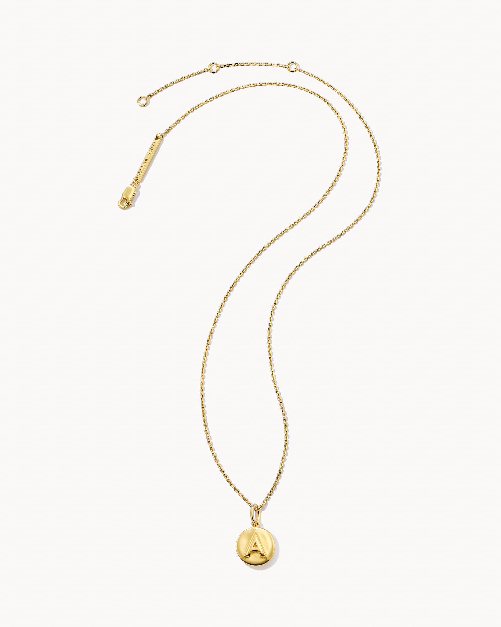 Letter A Coin Pendant Necklace in 18k Gold Vermeil