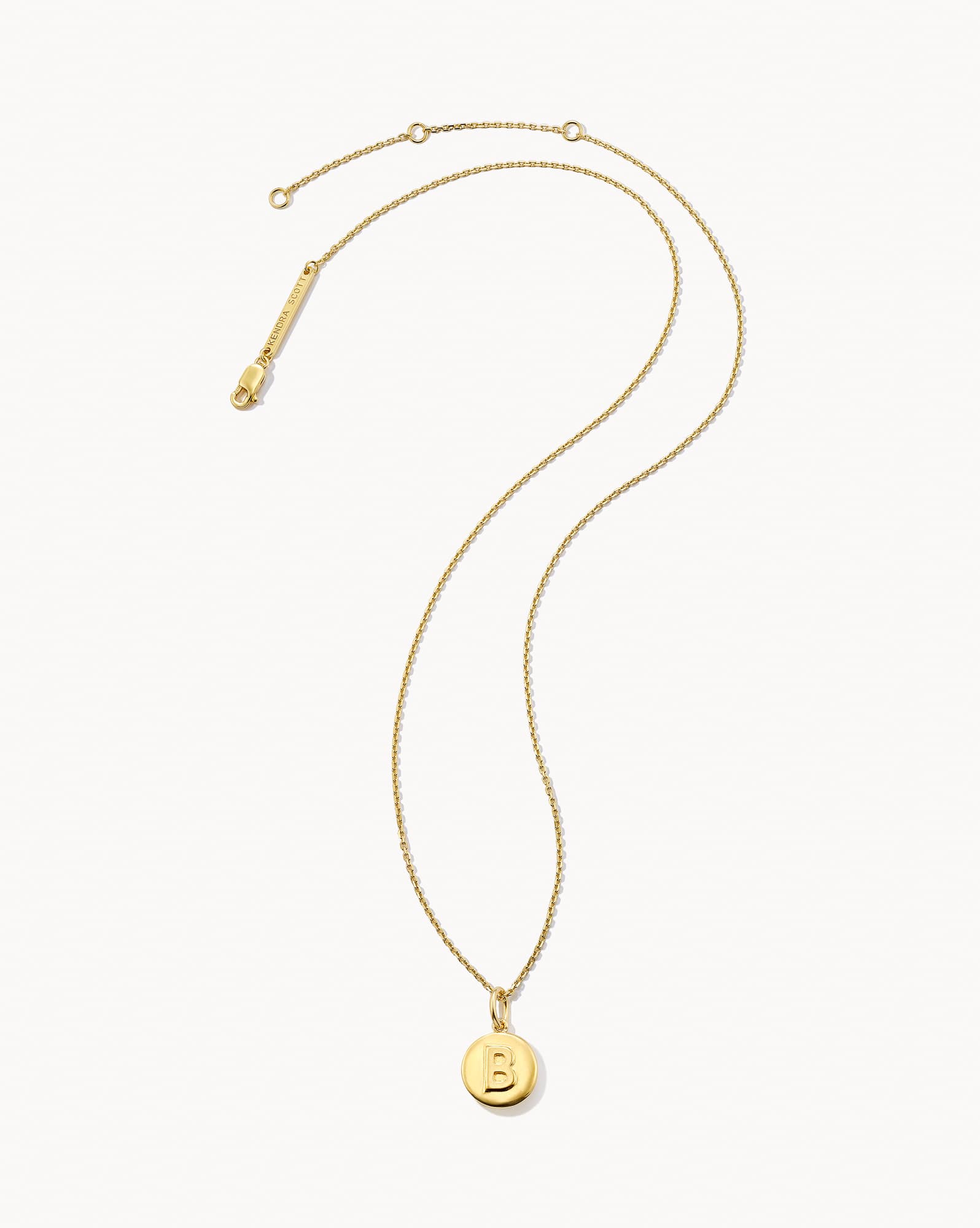 Letter B Coin Pendant Necklace in 18k Gold Vermeil