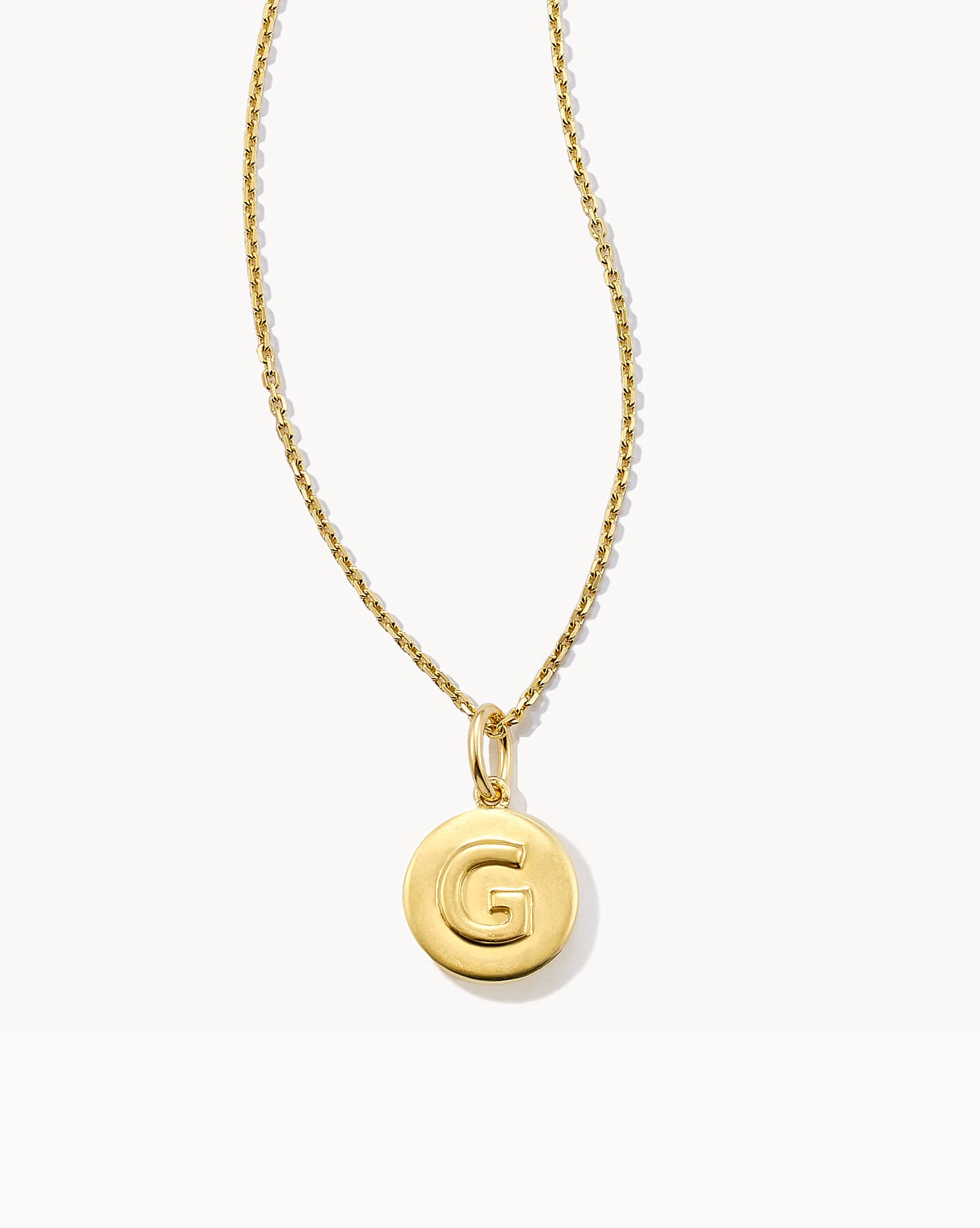Letter G Coin Pendant Necklace in 18k Gold Vermeil