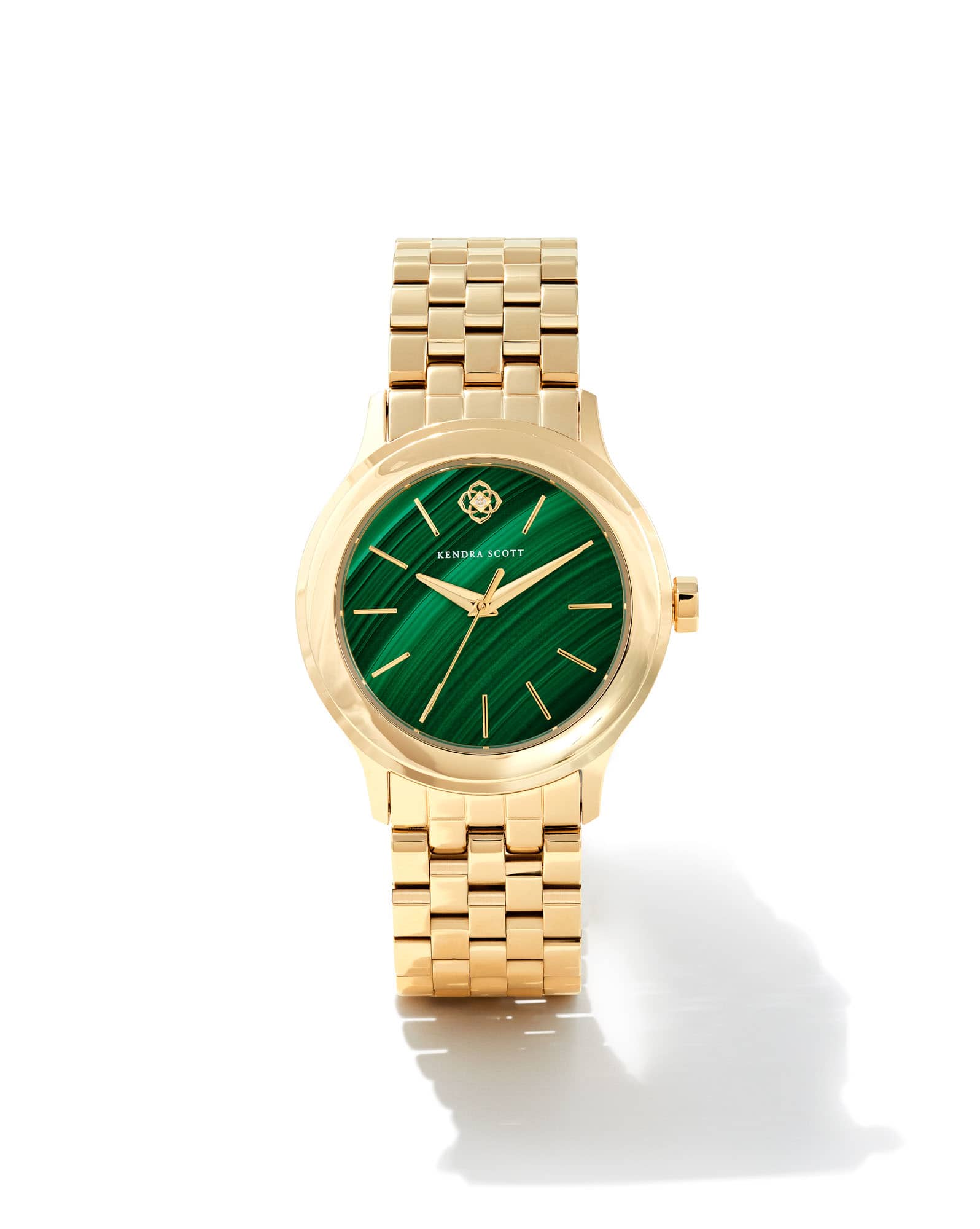 Alex Gold Tone Stainless Steel 35mm Watch in Green Malachite