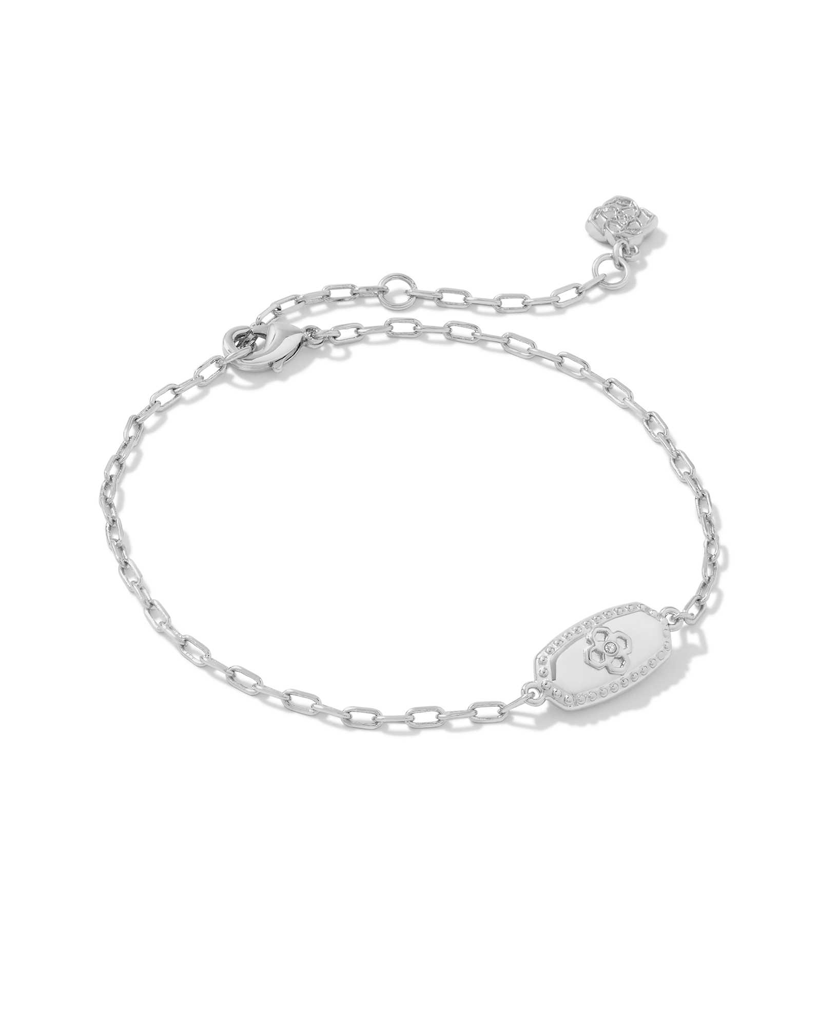 Rue Silver Delicate Chain Bracelet in White CZ