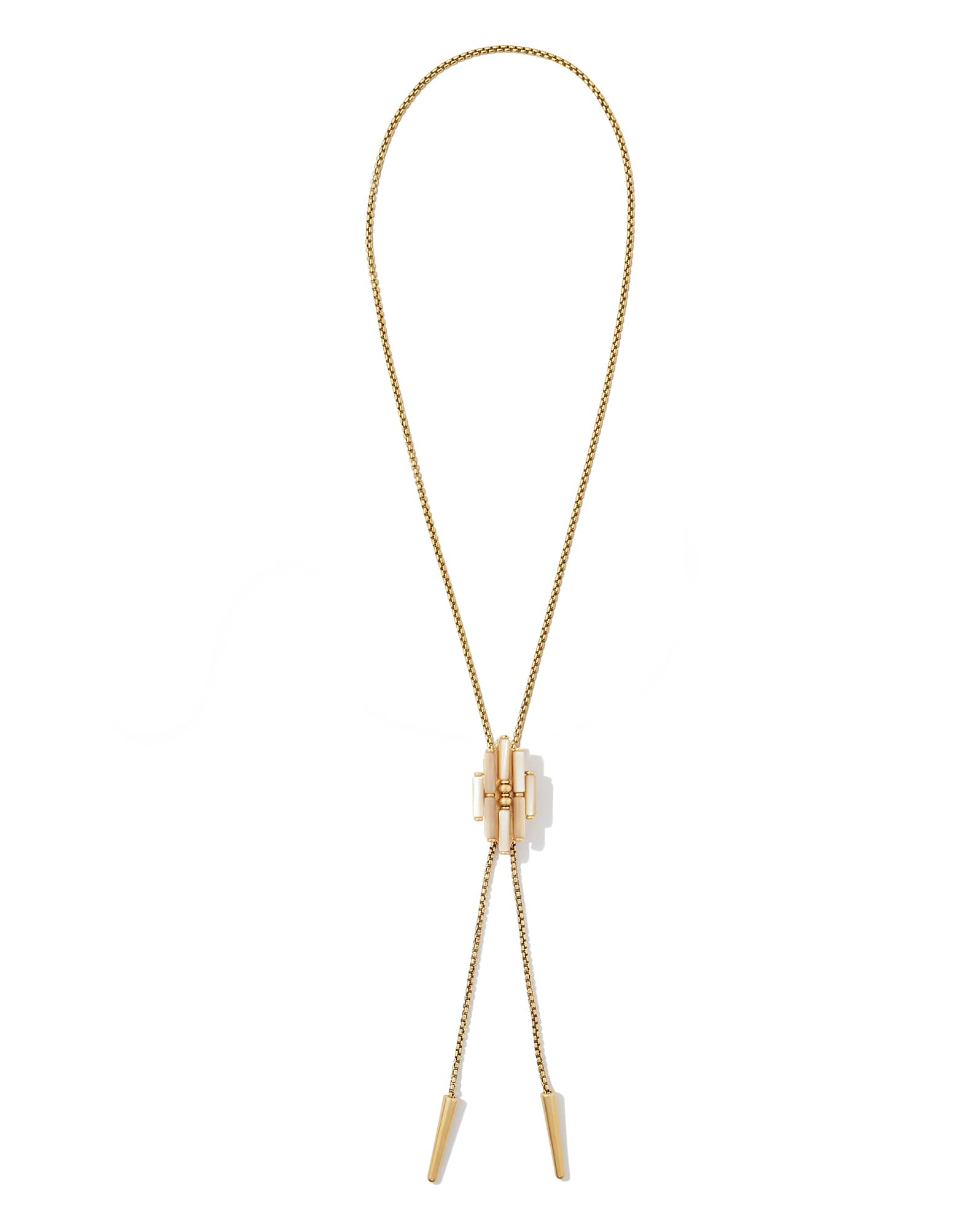 Ember Vintage Gold Bolo Necklace in Natural Mother-of-Pearl