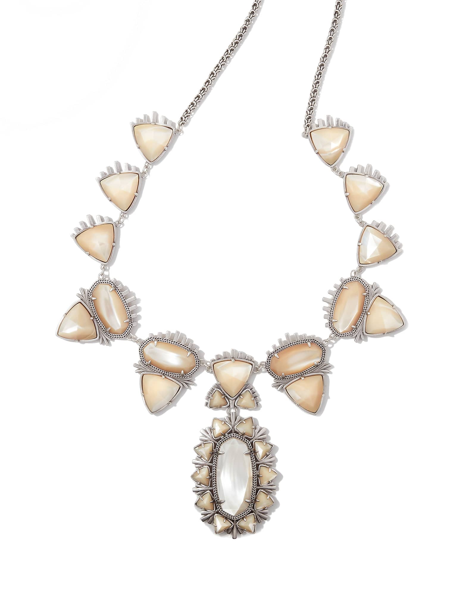 Havana Vintage Silver Necklace in Natural Mother-of-Pearl
