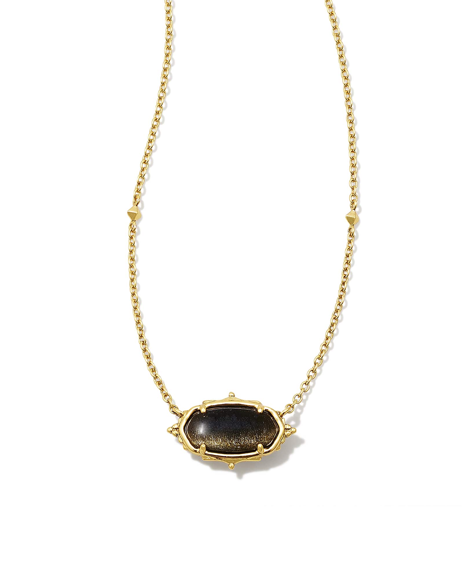 Baroque Vintage Gold Elisa Pendant Necklace in Golden Obsidian