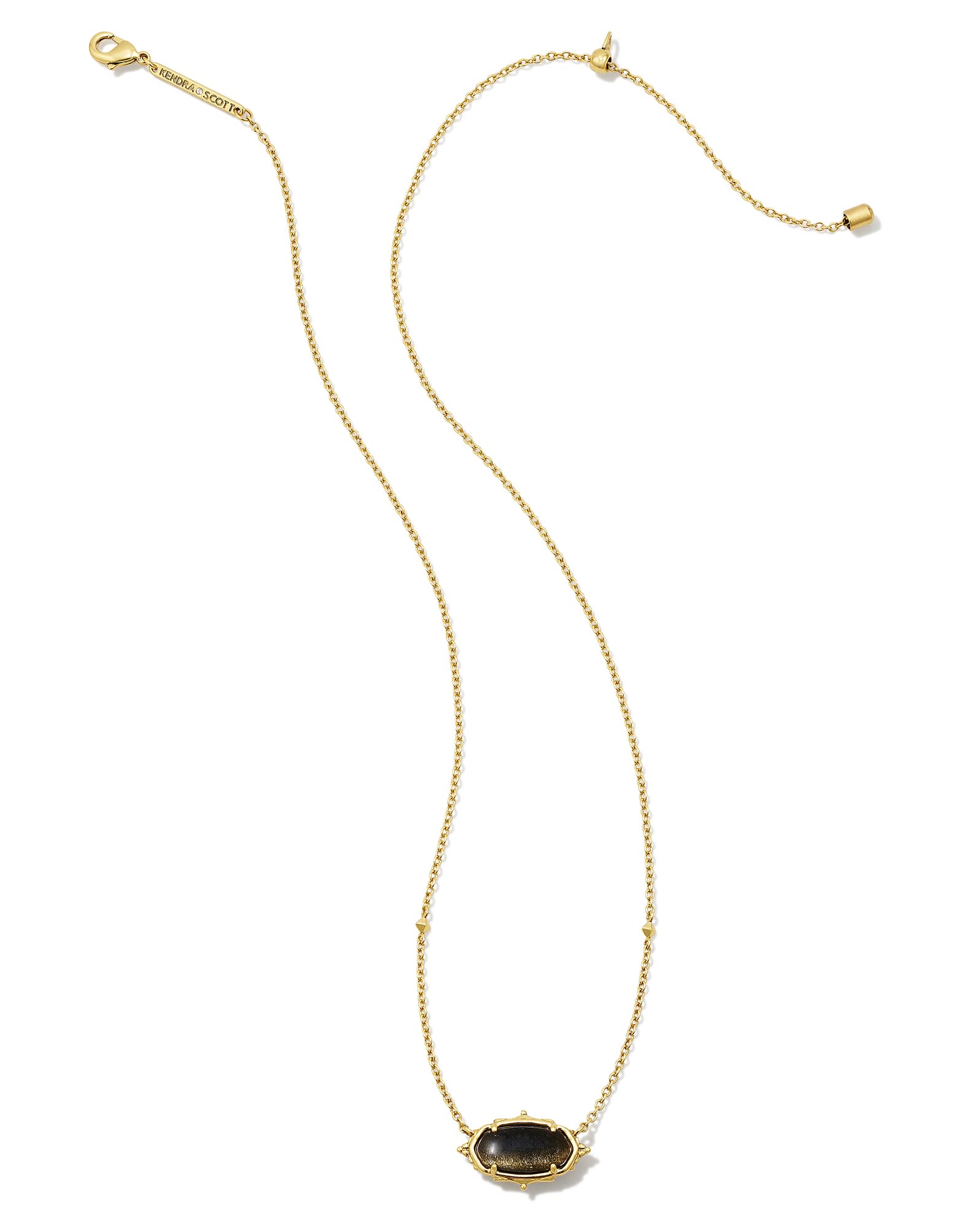 Baroque Vintage Gold Elisa Pendant Necklace in Golden Obsidian