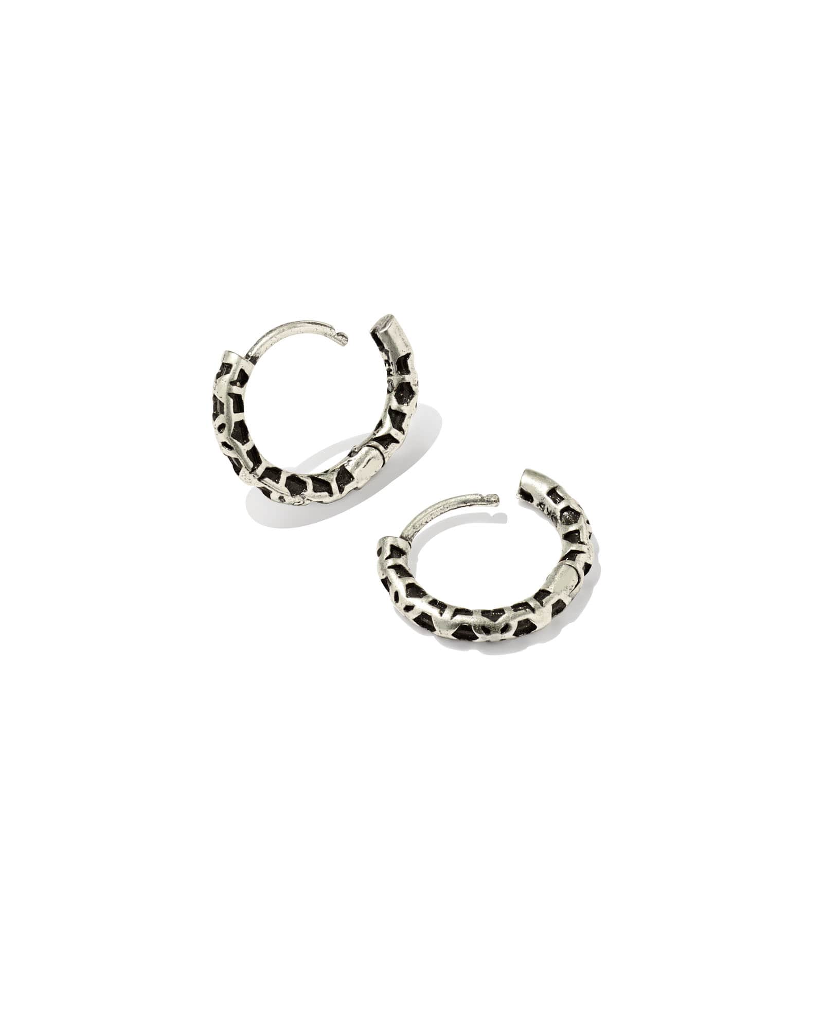 Maggie Huggie Earrings in Vintage Silver