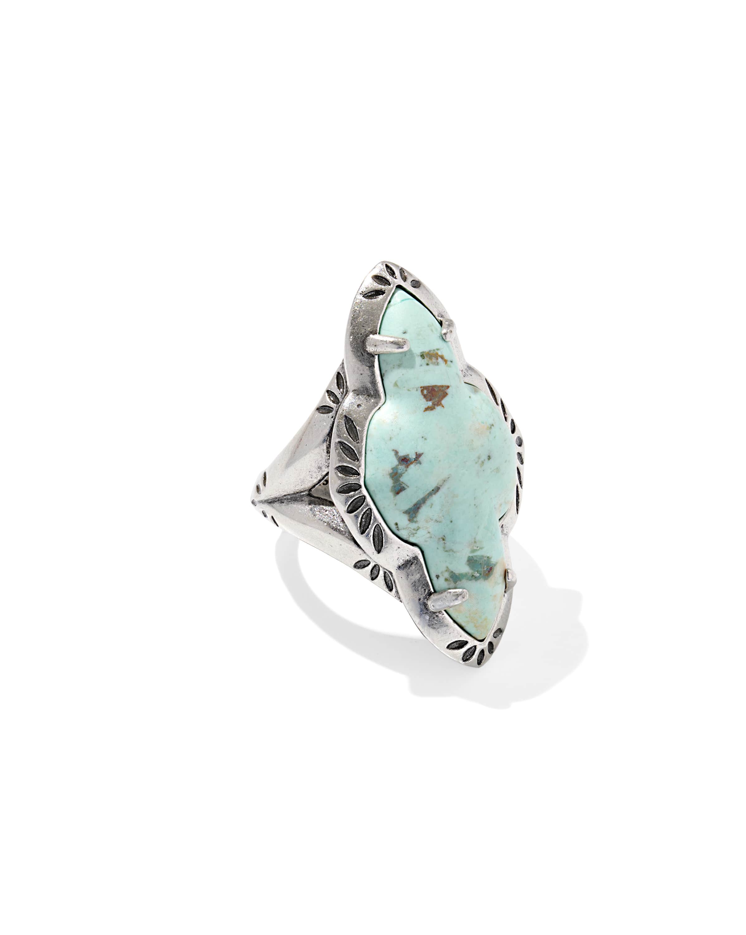 Abbie Vintage Silver Etch Frame Cocktail Ring